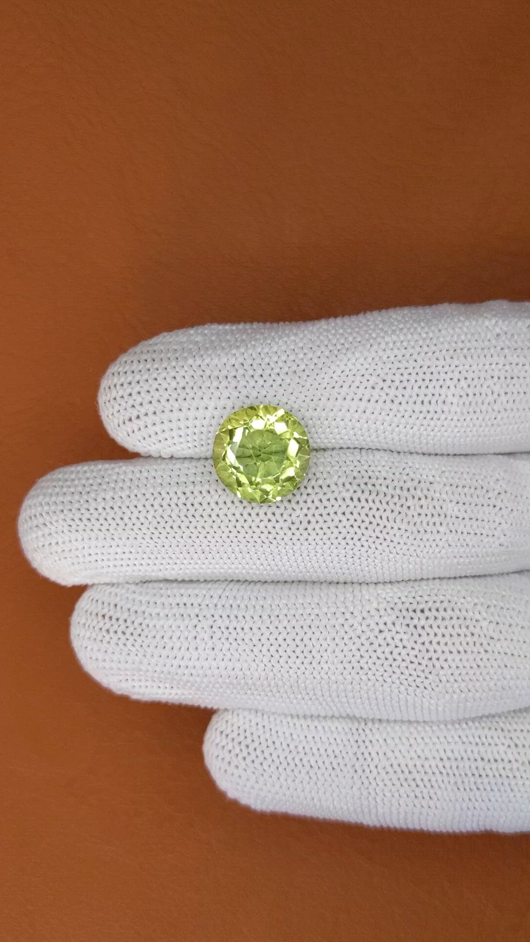 6.63 Ct. Yellowish Green Prasiolite from Brazil Size Video