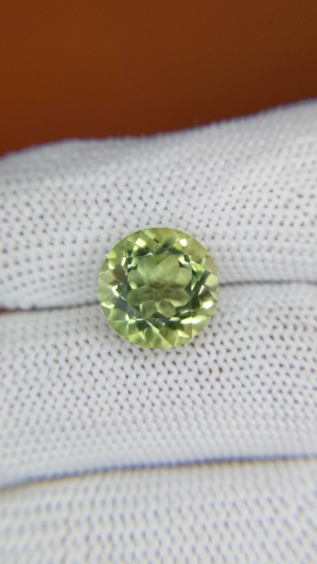 5.19 Ct. Yellowish Green Prasiolite from Brazil Size Video