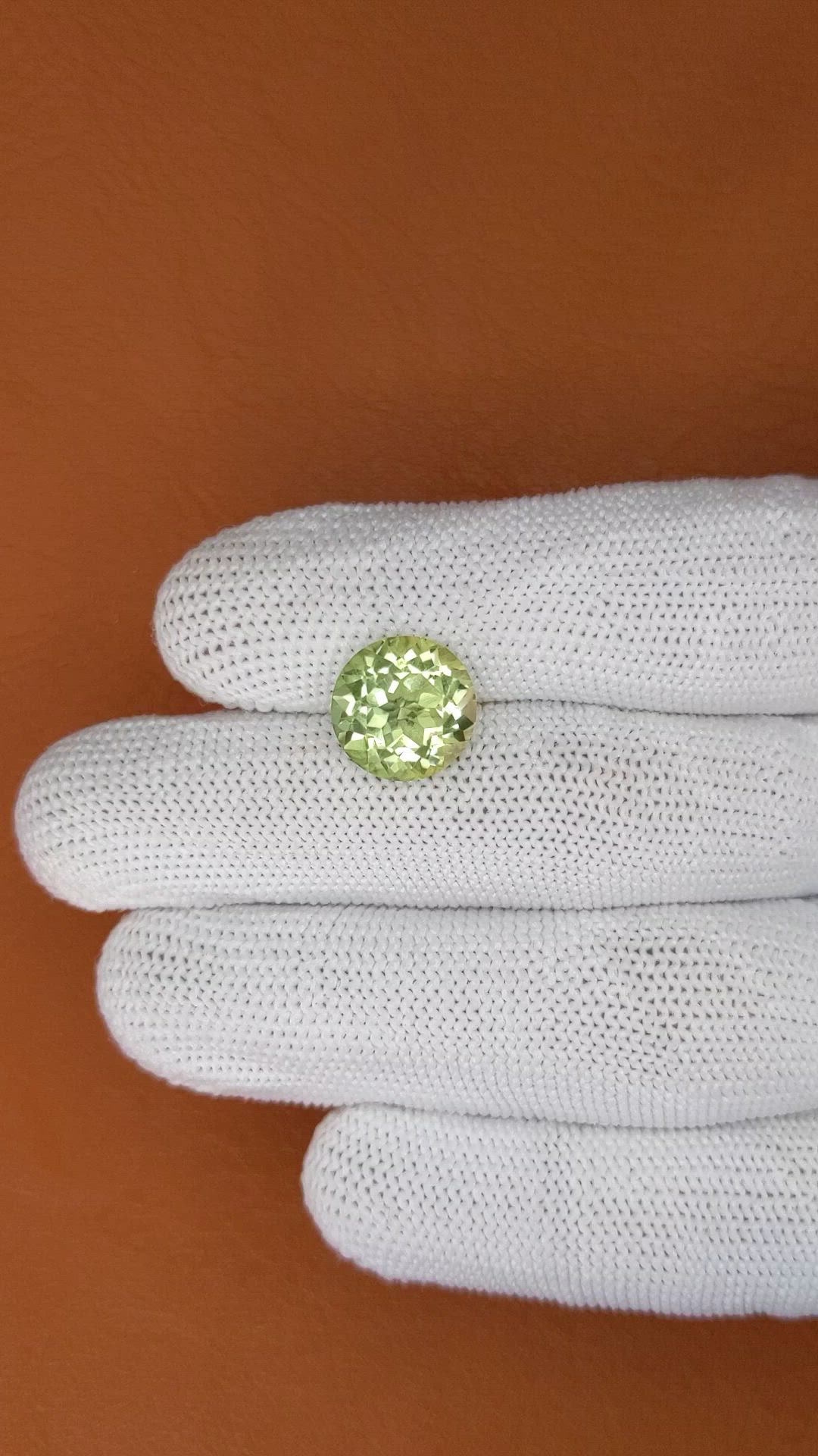5.19 Ct. Yellowish Green Prasiolite from Brazil Size Video