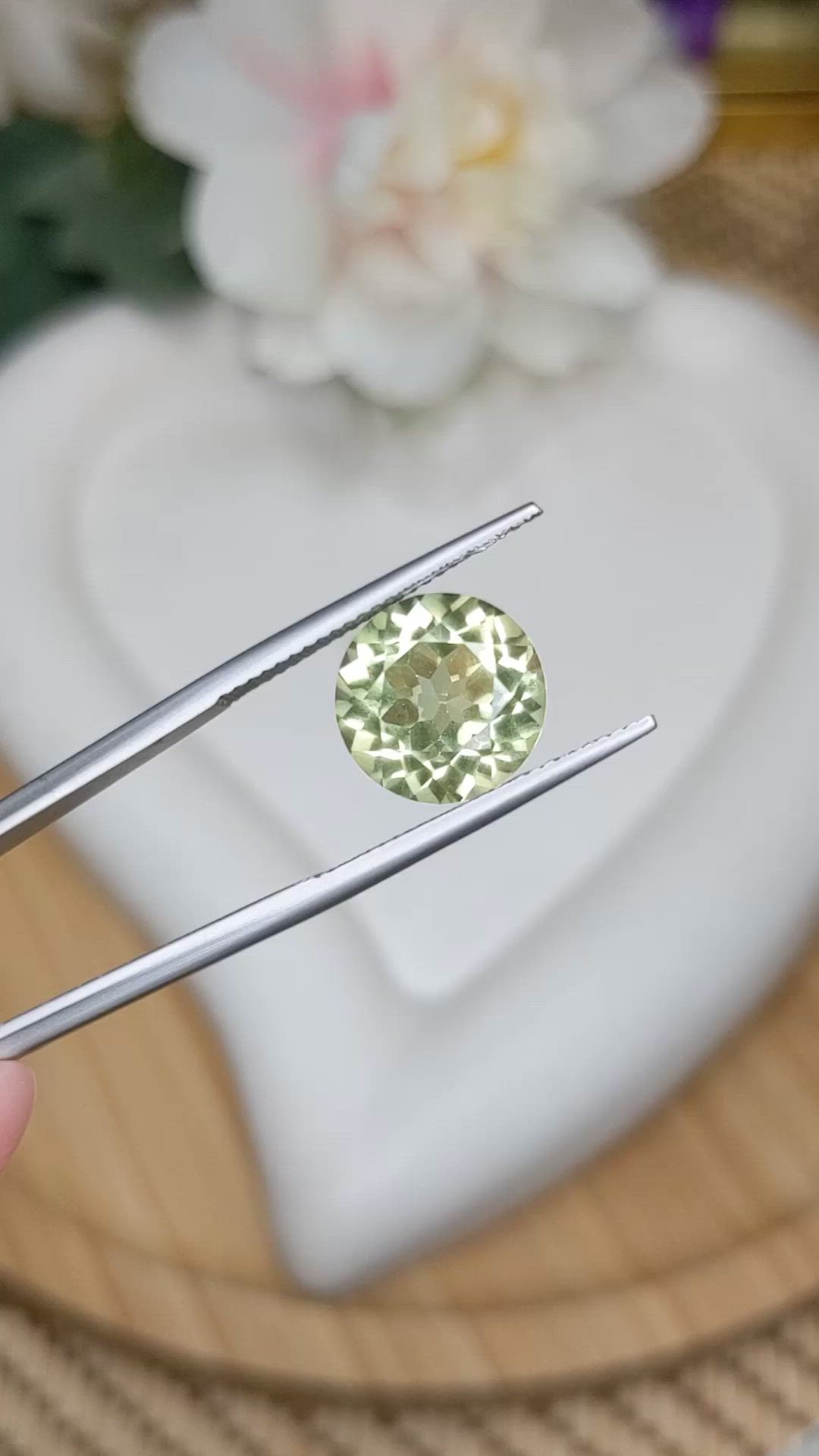 5.19 Ct. Yellowish Green Prasiolite from Brazil Size Video
