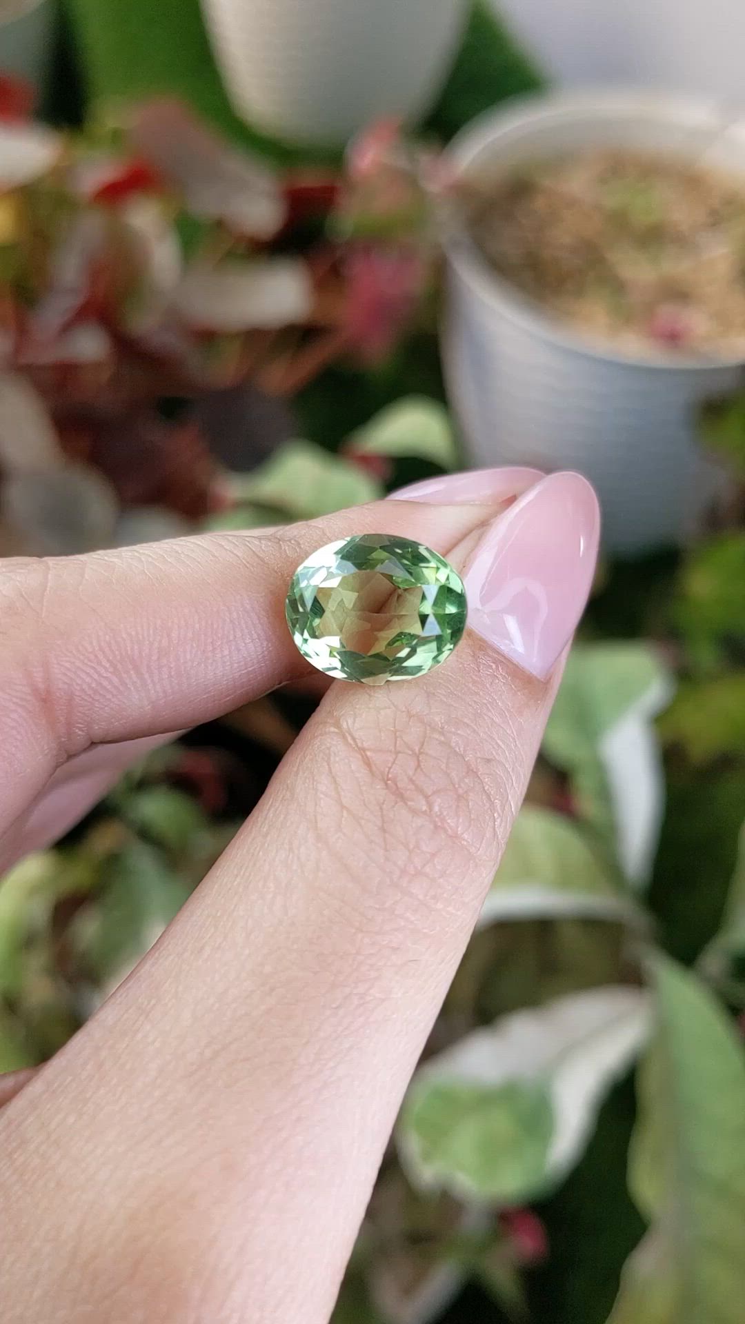 6.96 Ct. Green Prasiolite from Brazil Size Video