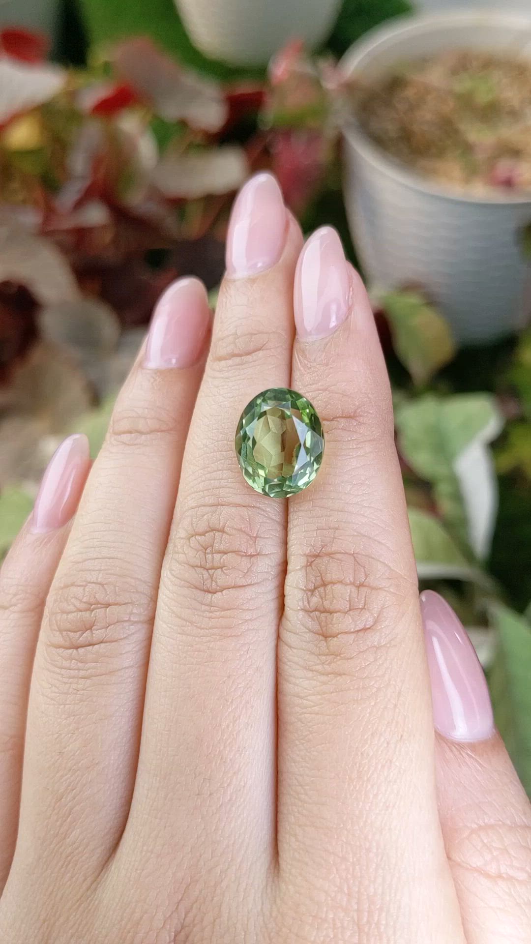 6.96 Ct. Green Prasiolite from Brazil Size Video