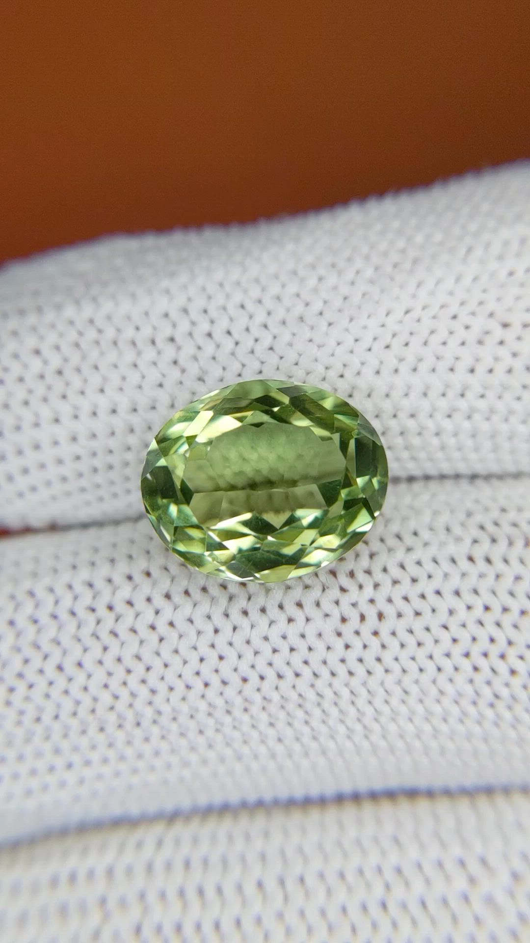 6.96 Ct. Green Prasiolite from Brazil Size Video