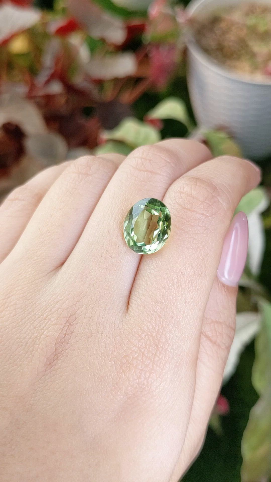 6.96 Ct. Green Prasiolite from Brazil Size Video