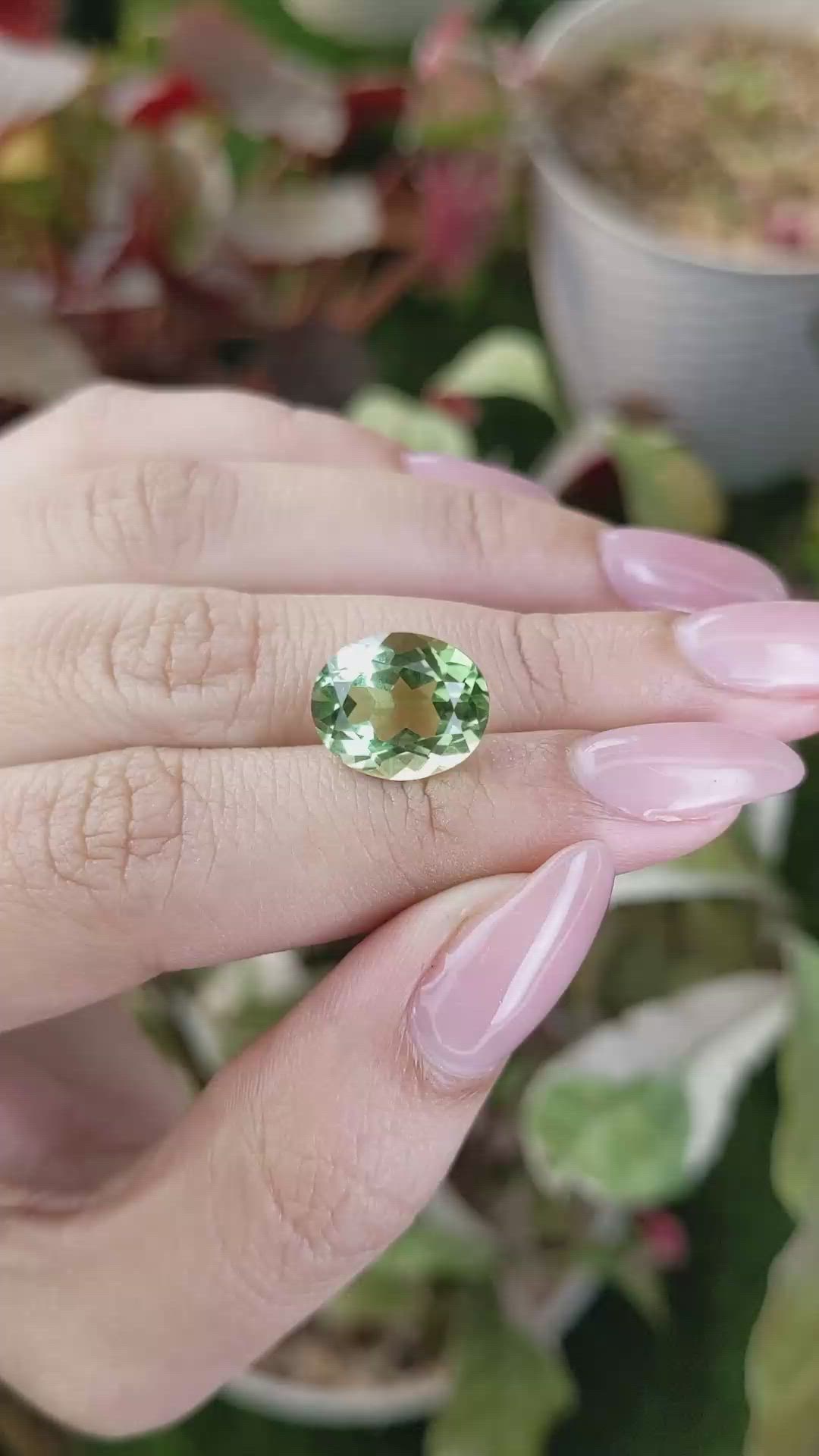 5.96 Ct. Green Prasiolite from Brazil Size Video