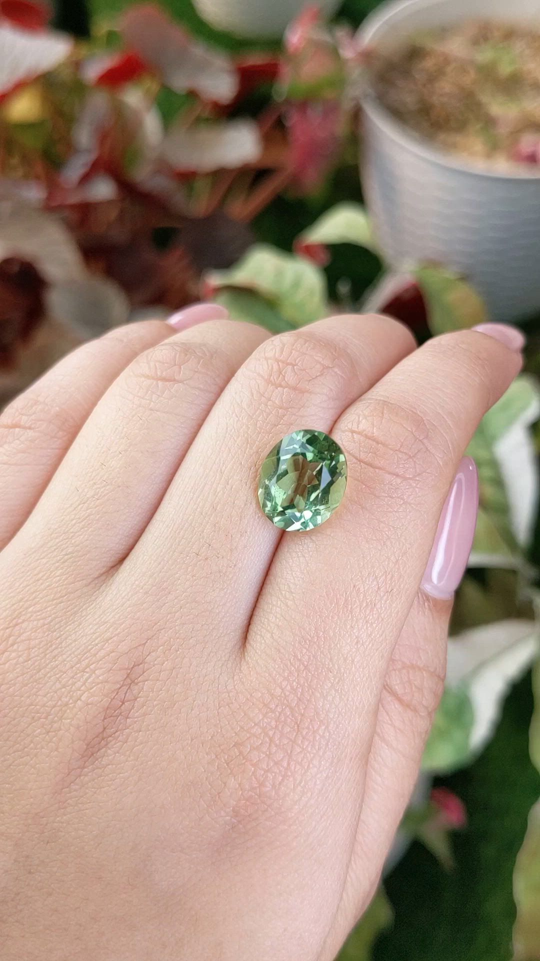 5.96 Ct. Green Prasiolite from Brazil Size Video