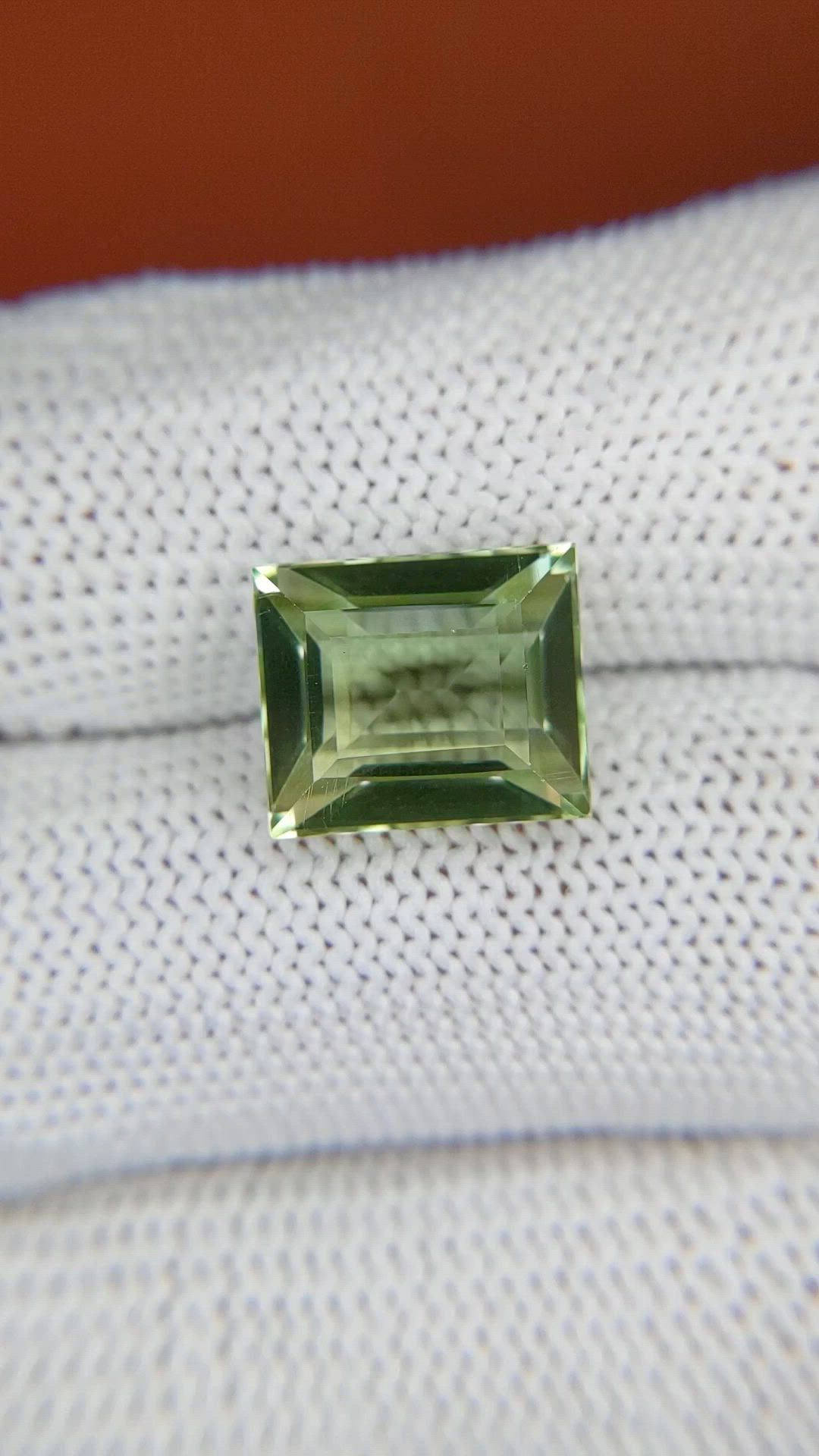 6.29 Ct. Green Prasiolite from Brazil Size Video