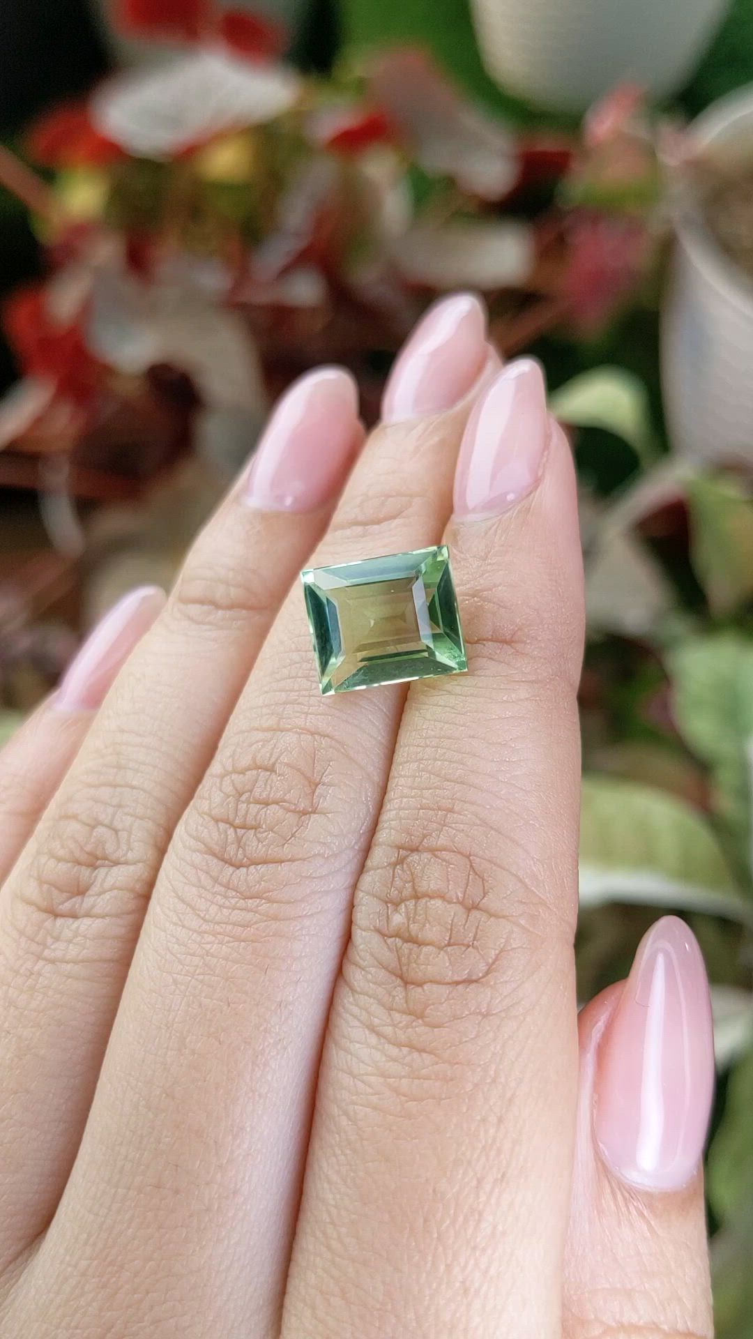 6.29 Ct. Green Prasiolite from Brazil Size Video