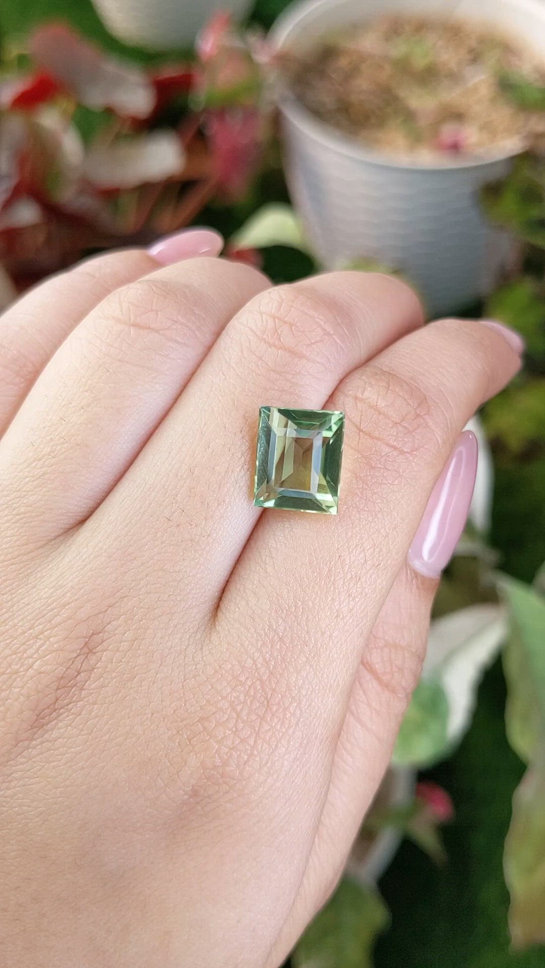 6.29 Ct. Green Prasiolite from Brazil Size Video