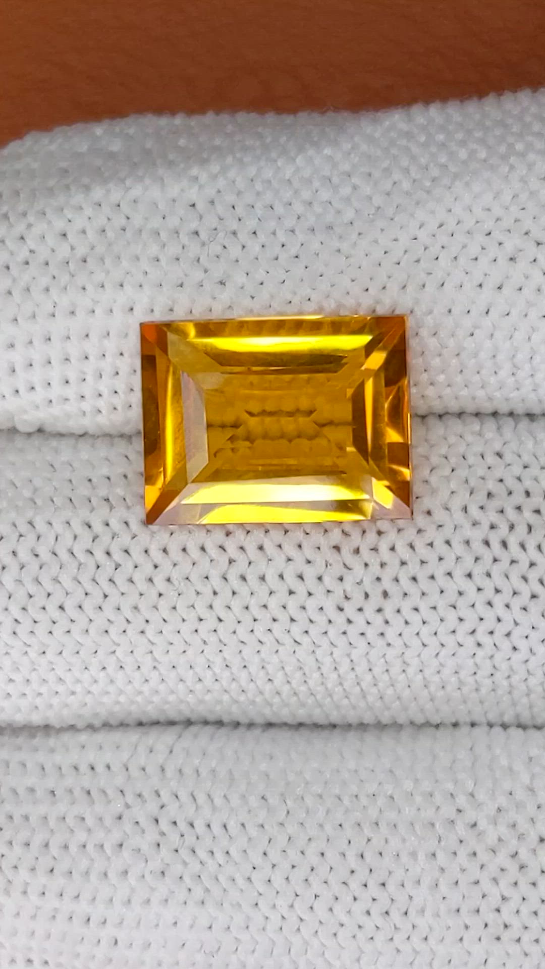 7.08 Ct. Orangish Yellow Citrine from Brazil Size Video