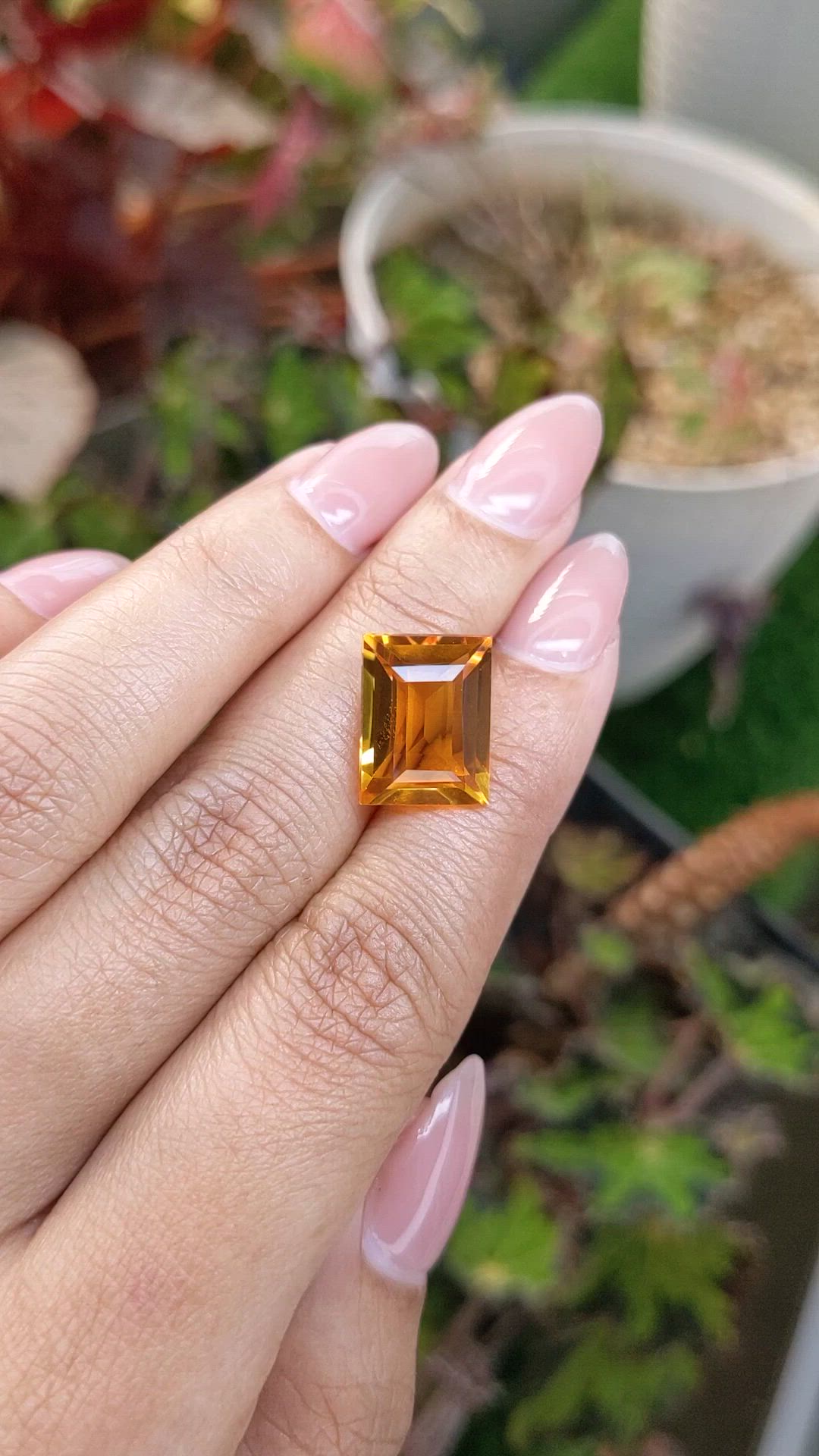 7.08 Ct. Orangish Yellow Citrine from Brazil Size Video