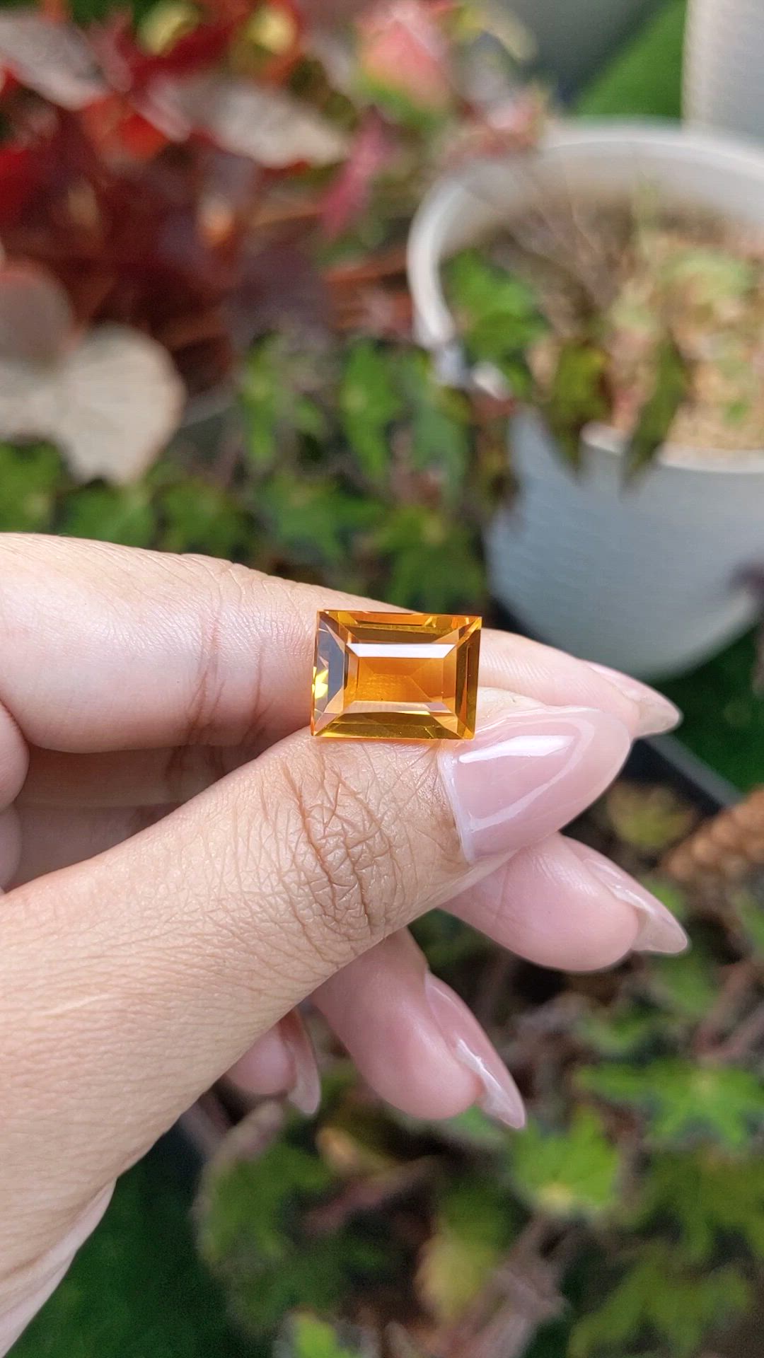 7.08 Ct. Orangish Yellow Citrine from Brazil Size Video