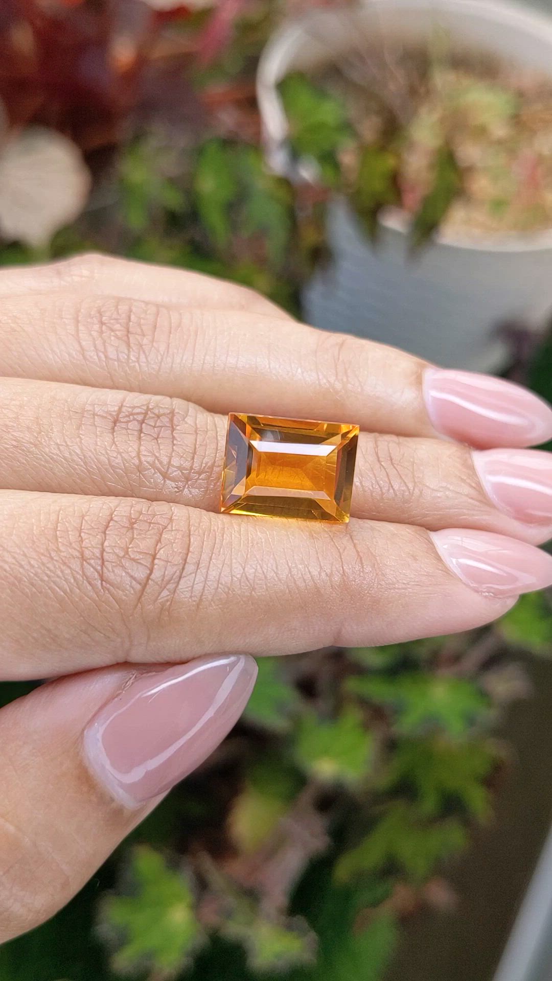 7.08 Ct. Orangish Yellow Citrine from Brazil Size Video
