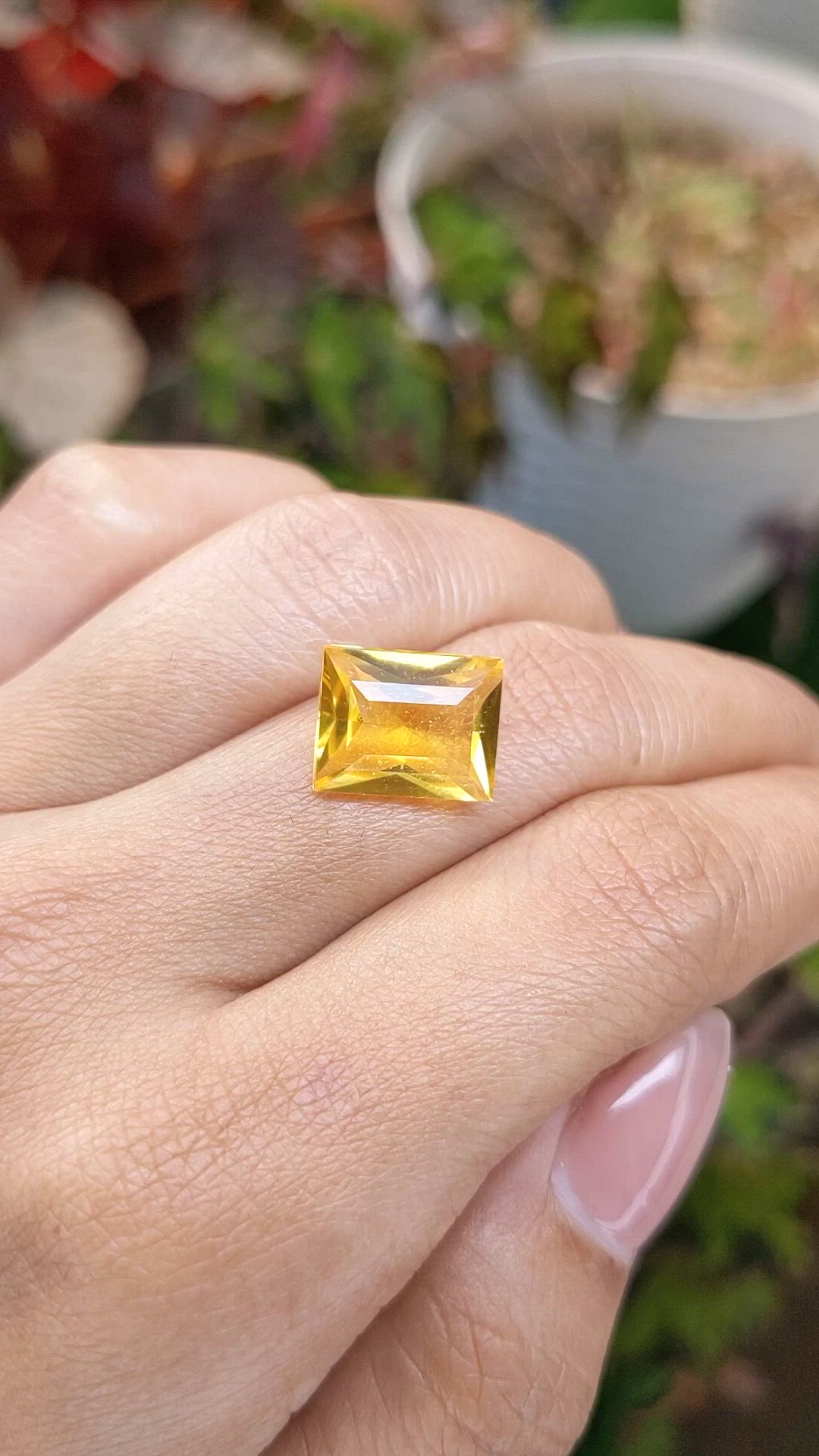5.74 Ct. Yellow Citrine from Brazil Size Video