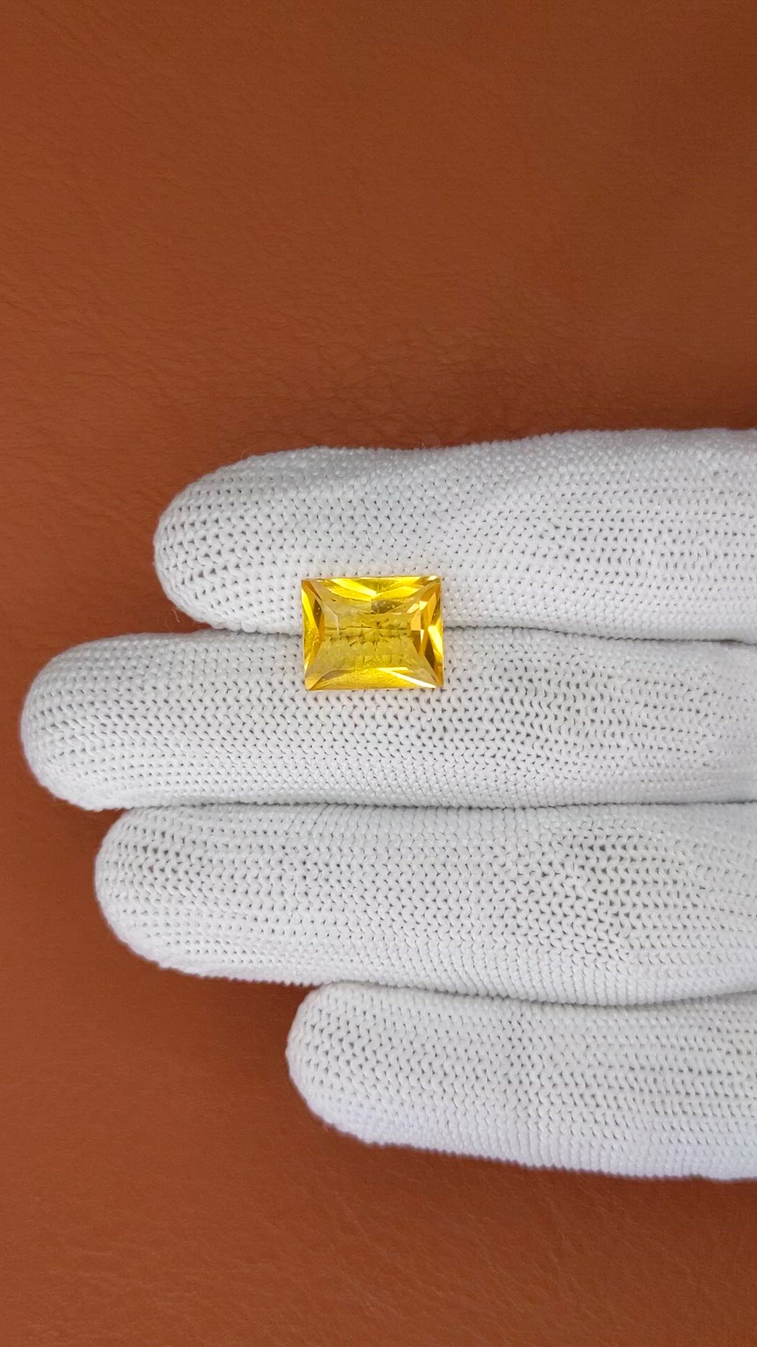 5.74 Ct. Yellow Citrine from Brazil Size Video