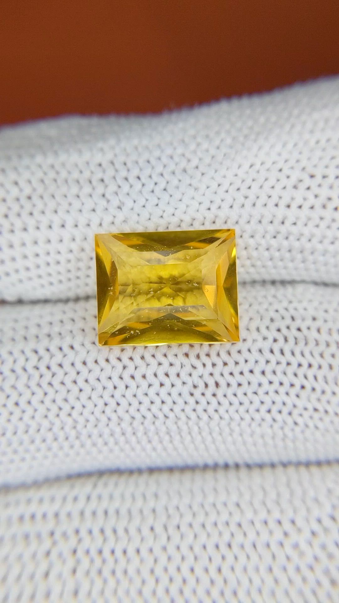 5.74 Ct. Yellow Citrine from Brazil Size Video