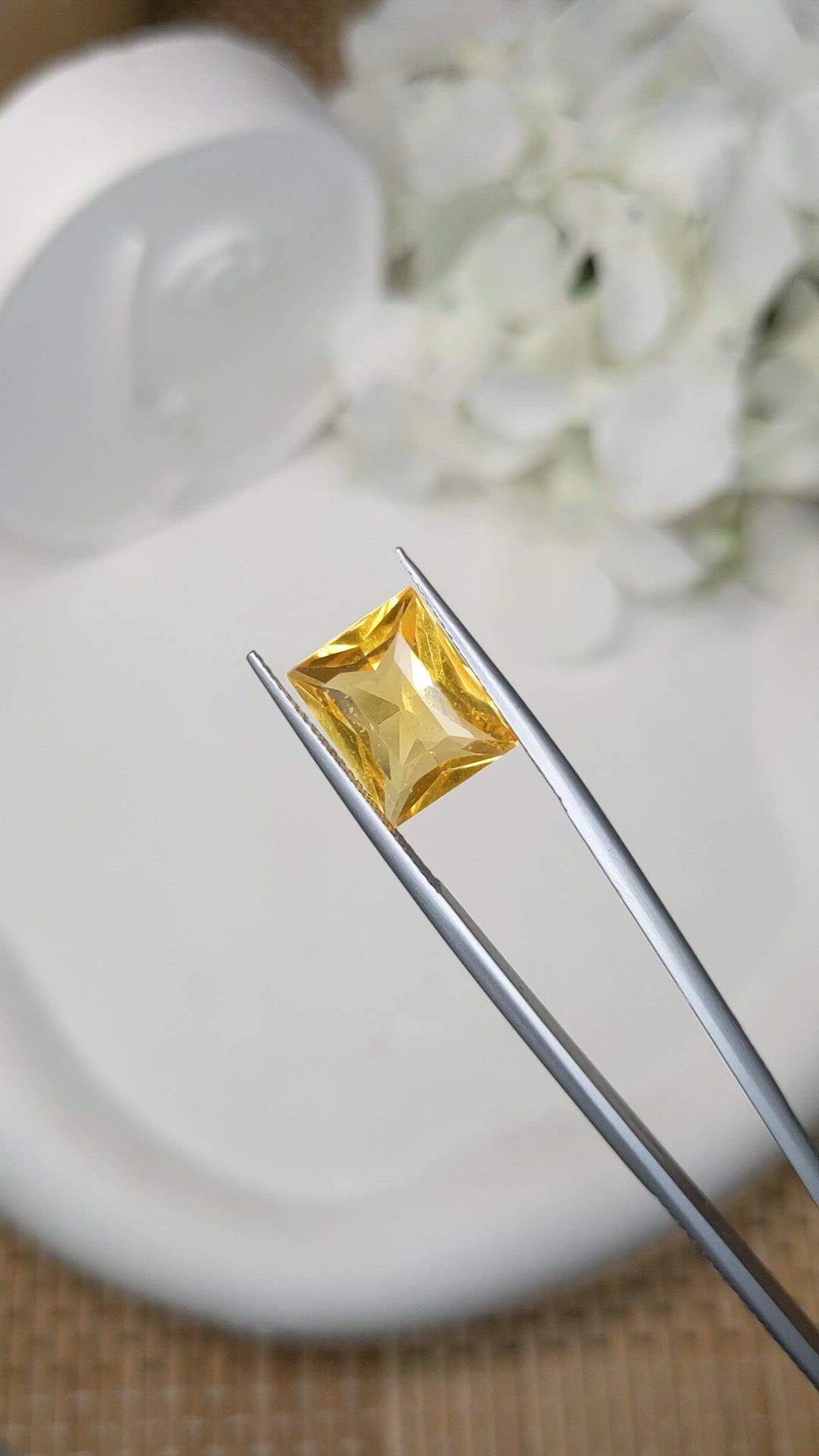 5.74 Ct. Yellow Citrine from Brazil Size Video