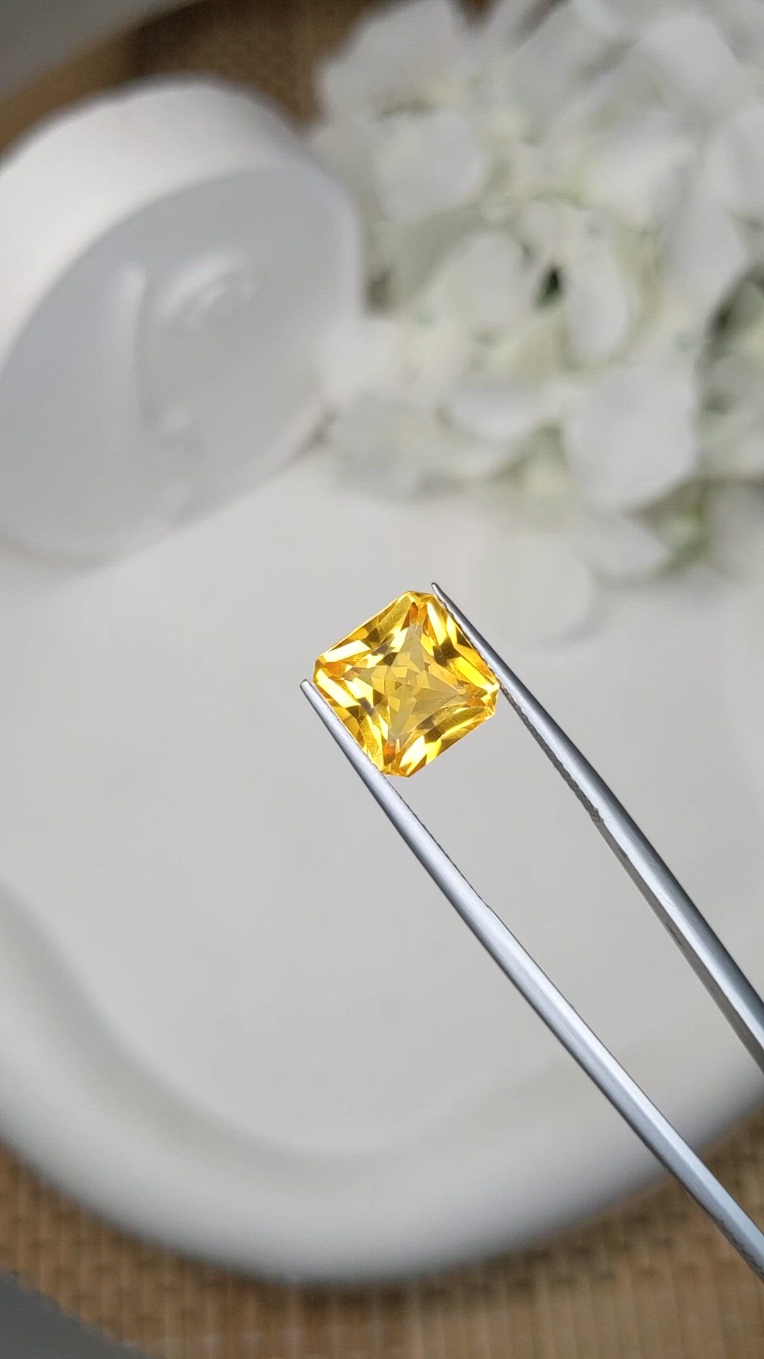 5.15 Ct. Yellow Citrine from Brazil Size Video