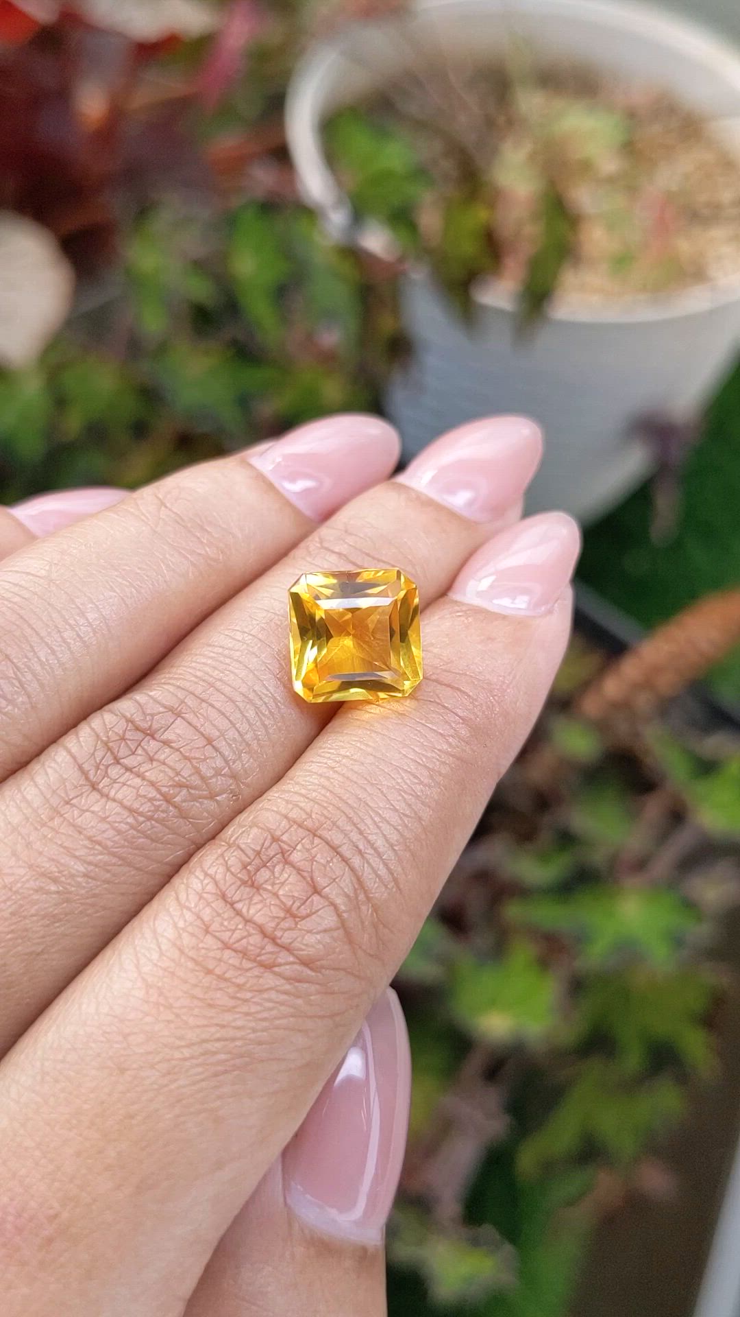 5.15 Ct. Yellow Citrine from Brazil Size Video