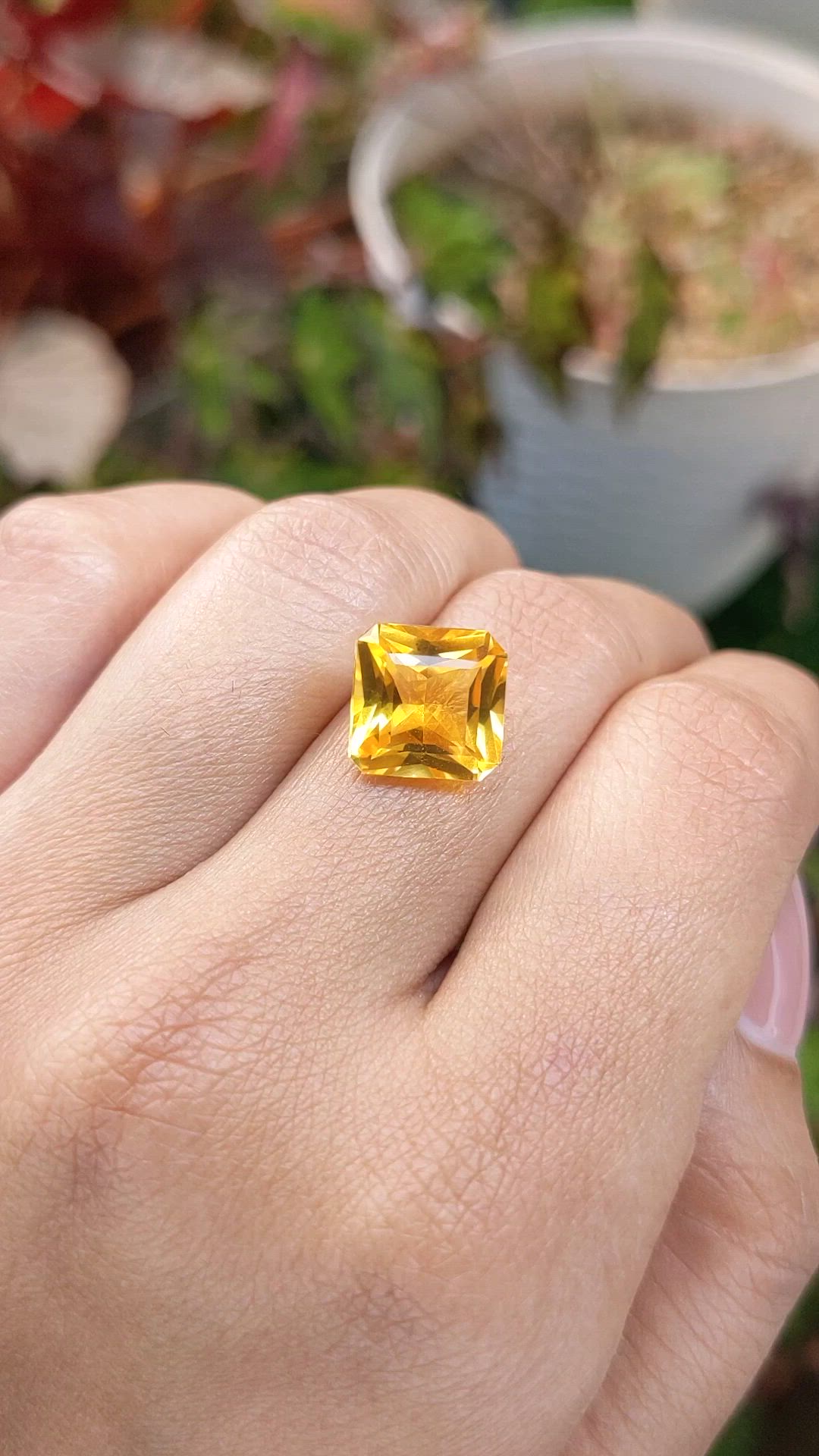 5.15 Ct. Yellow Citrine from Brazil Size Video