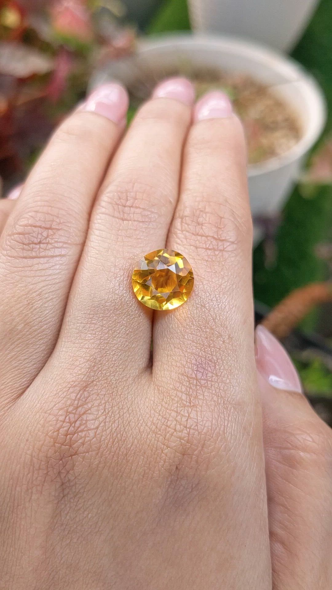 4.89 Ct. Yellow Citrine from Brazil Size Video