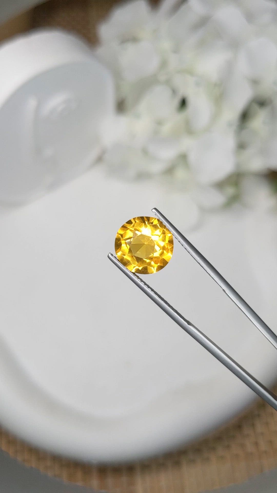 4.89 Ct. Yellow Citrine from Brazil Size Video