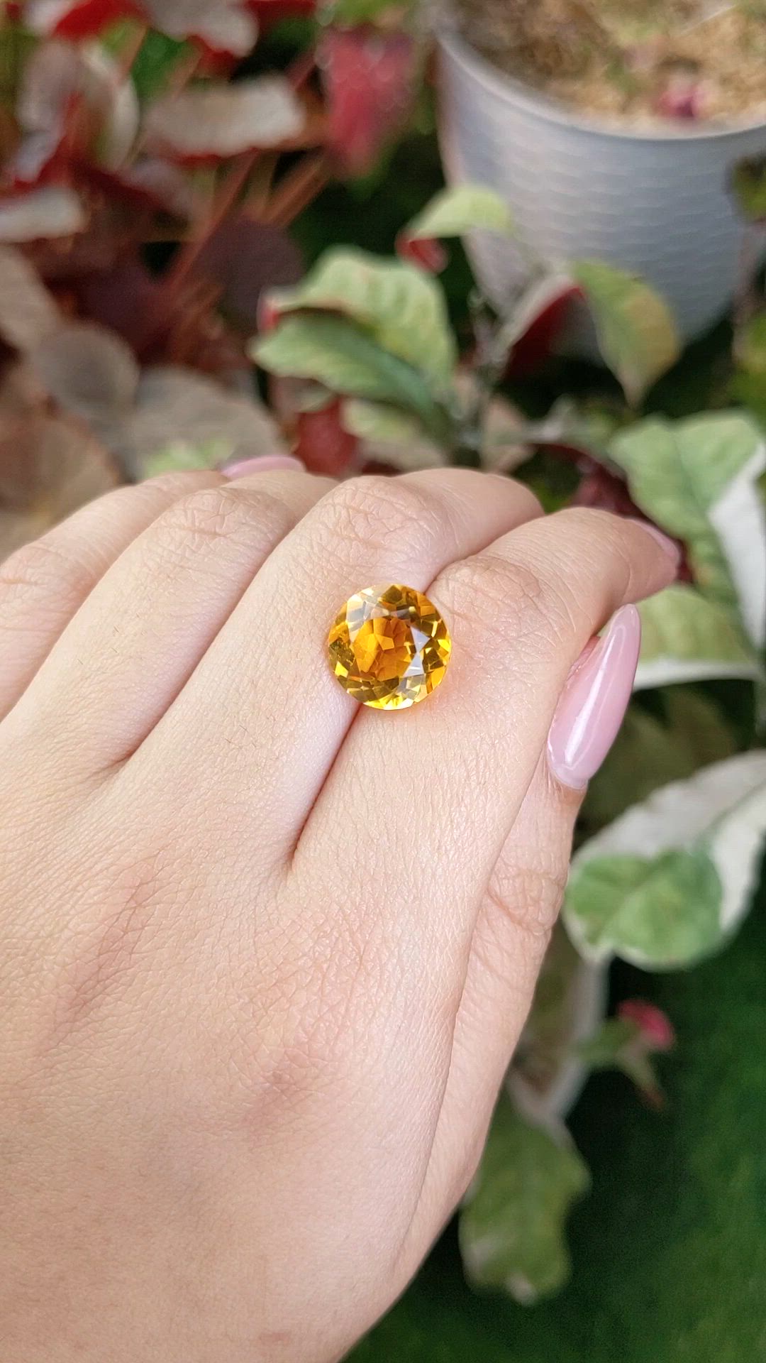 5.94 Ct. Yellowish Orange Citrine from Brazil Size Video