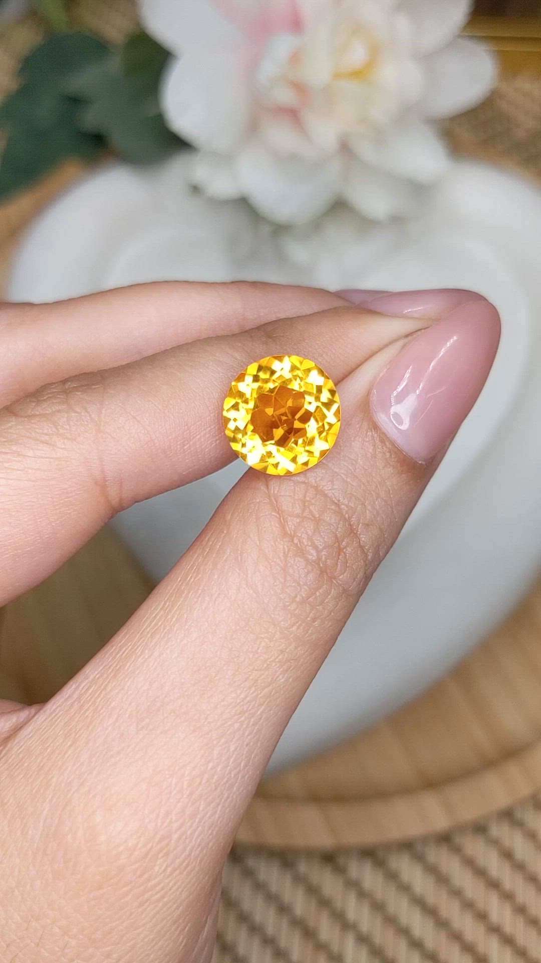 5.94 Ct. Yellowish Orange Citrine from Brazil Size Video