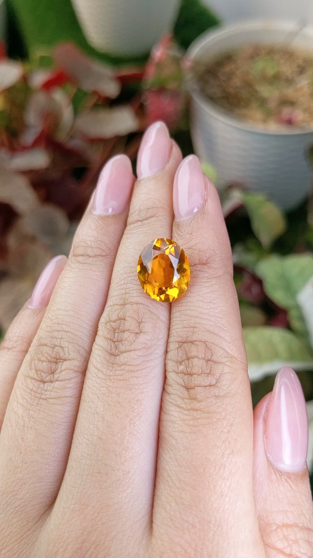 5.71 Ct. Orange Citrine from Brazil Size Video