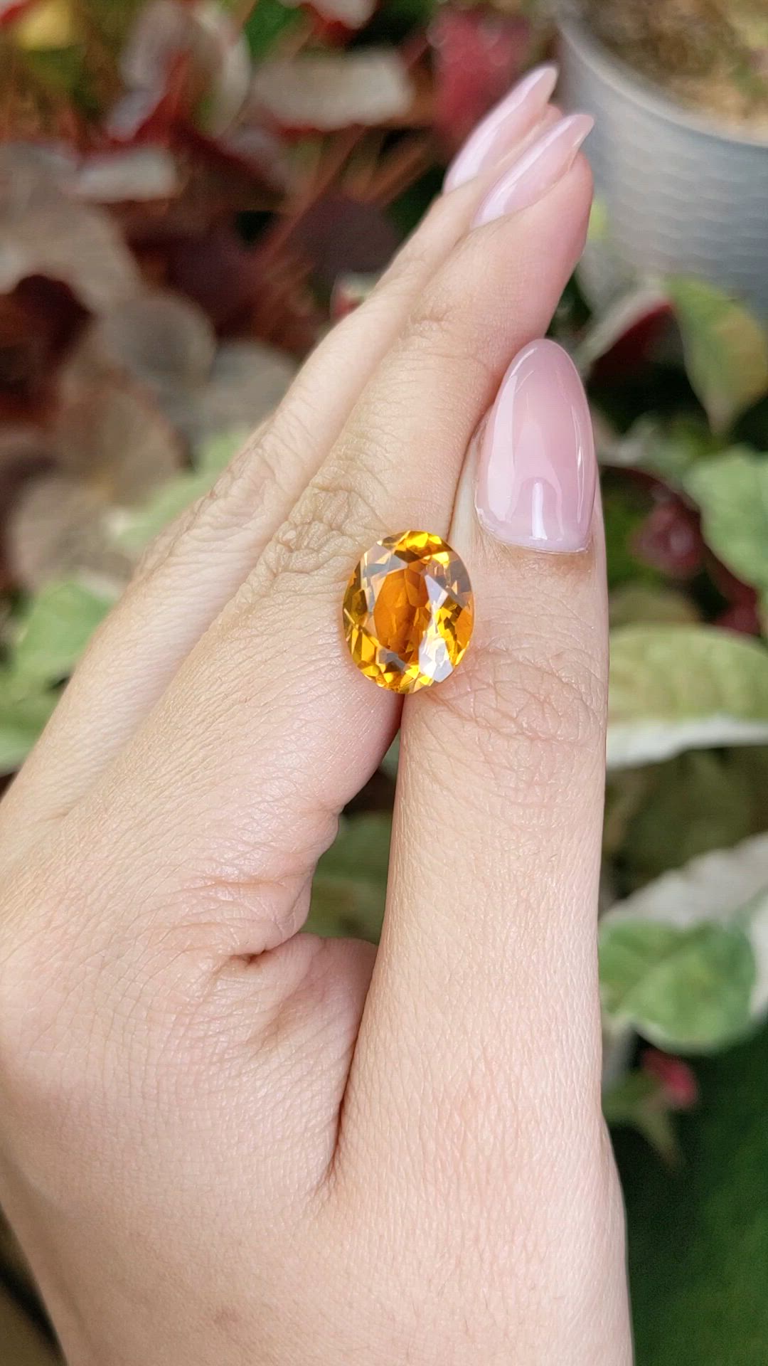 5.71 Ct. Orange Citrine from Brazil Size Video