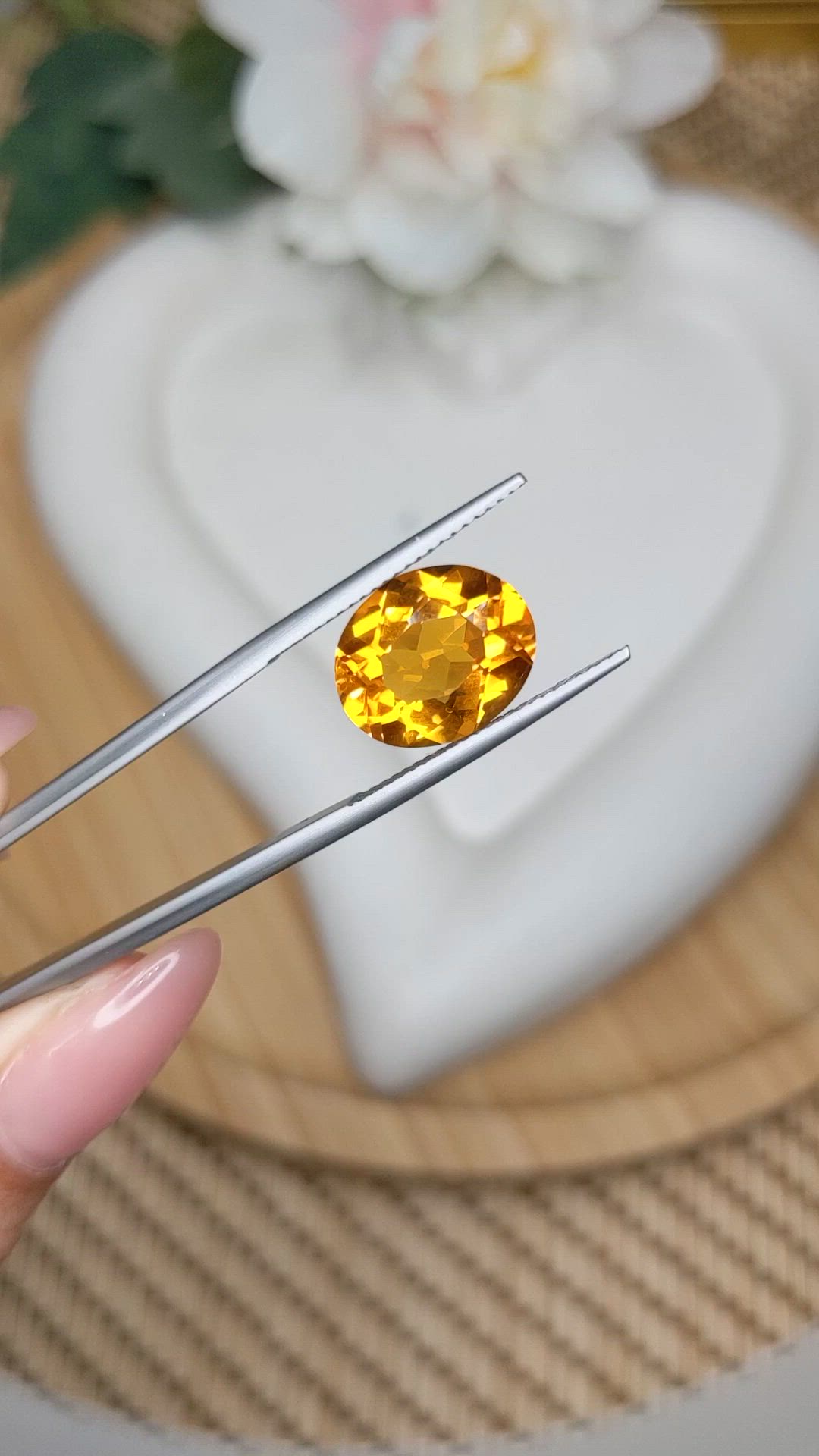 5.71 Ct. Orange Citrine from Brazil Size Video