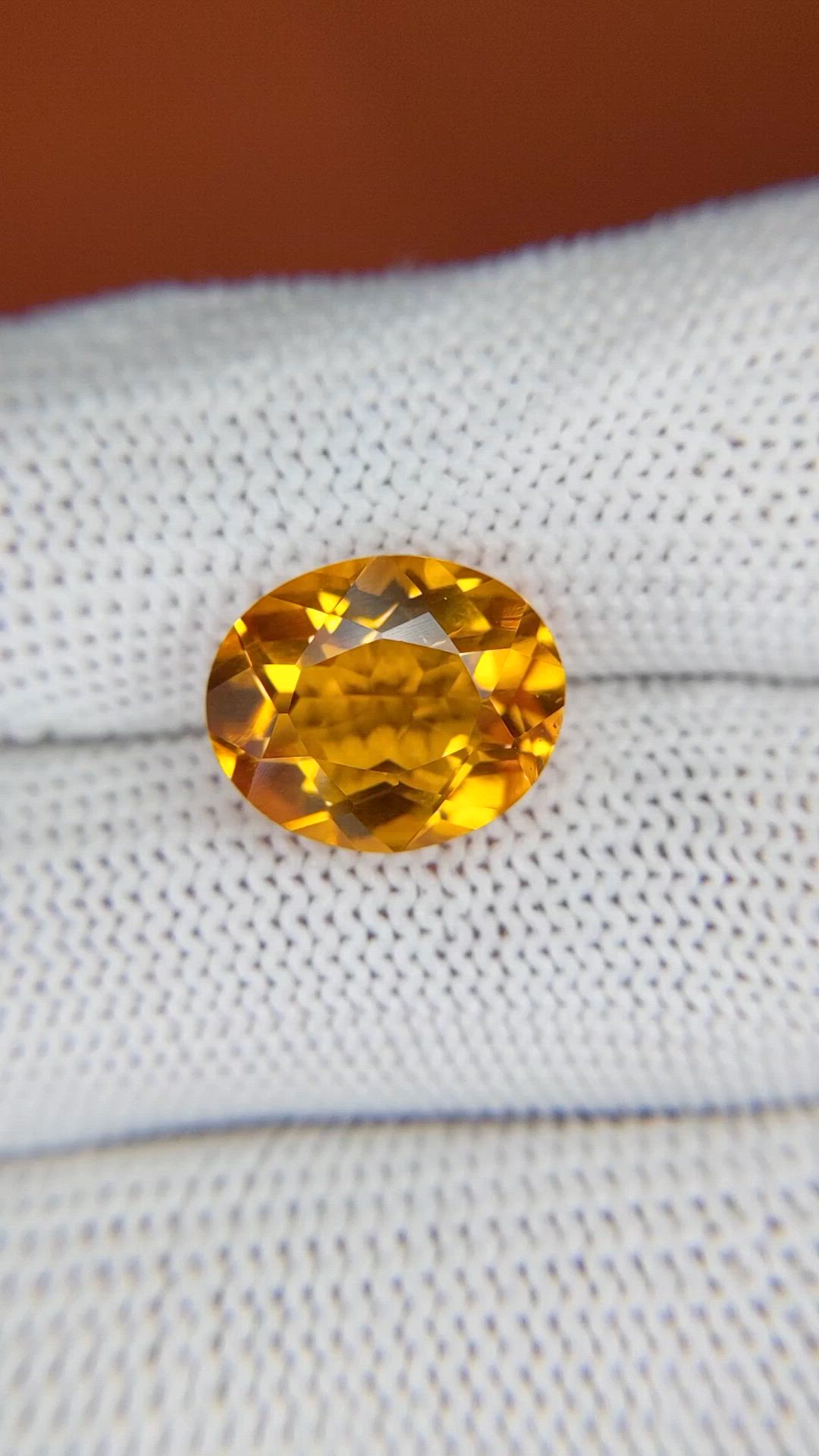 5.71 Ct. Orange Citrine from Brazil Size Video