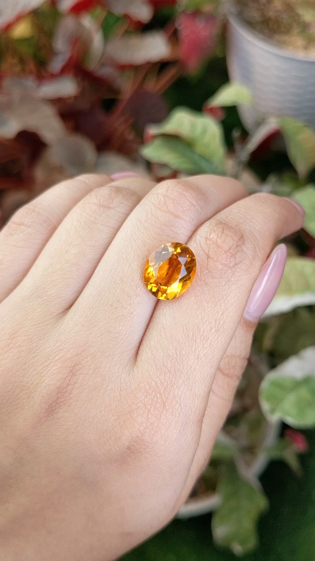 5.71 Ct. Orange Citrine from Brazil Size Video
