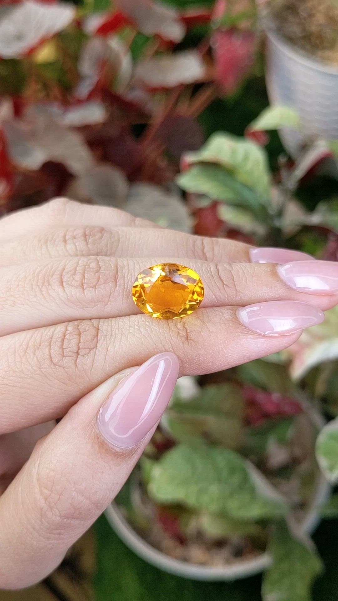 6.23 Ct. Yellowish Orange Citrine from Brazil Size Video