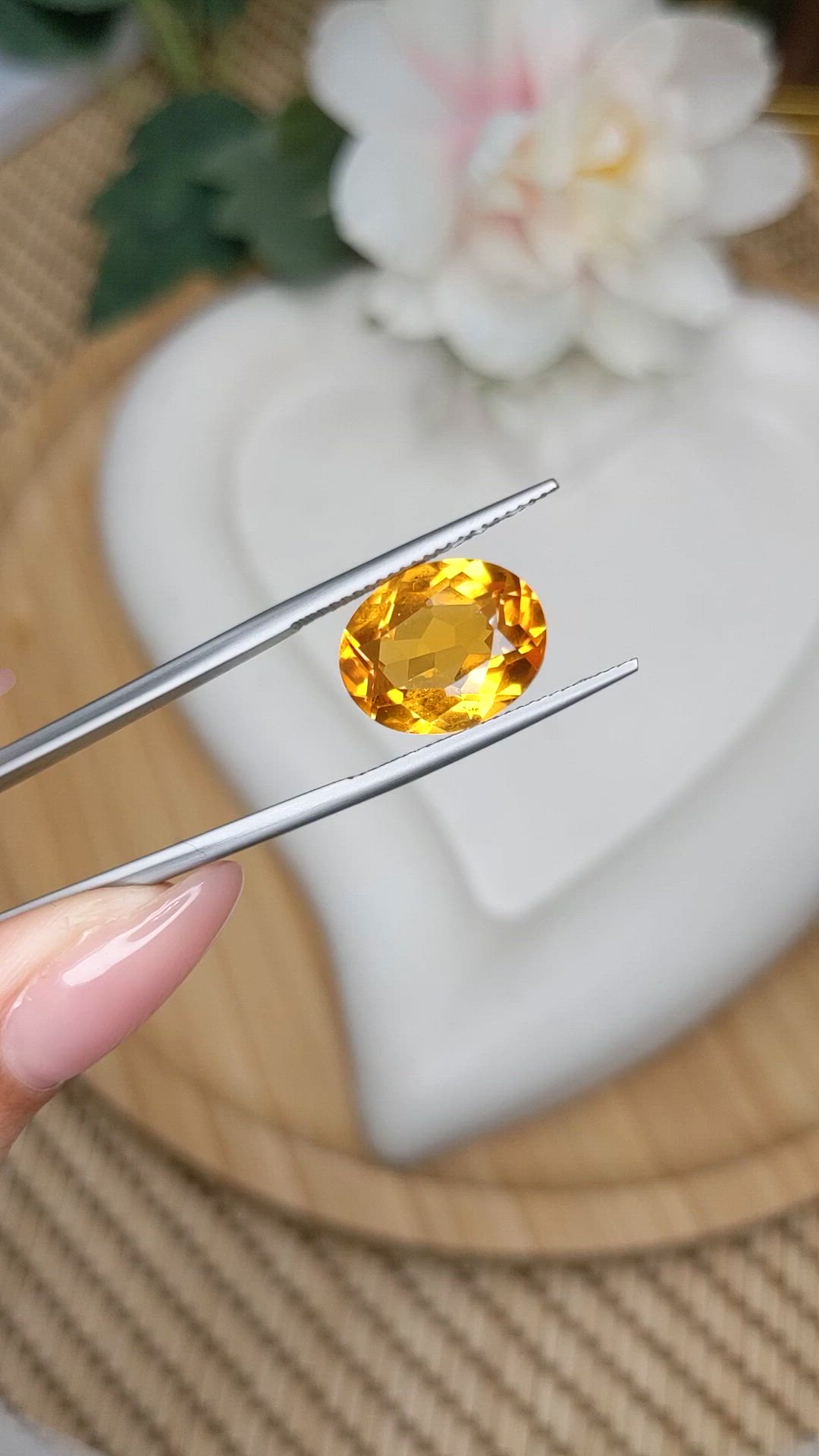 6.23 Ct. Yellowish Orange Citrine from Brazil Size Video