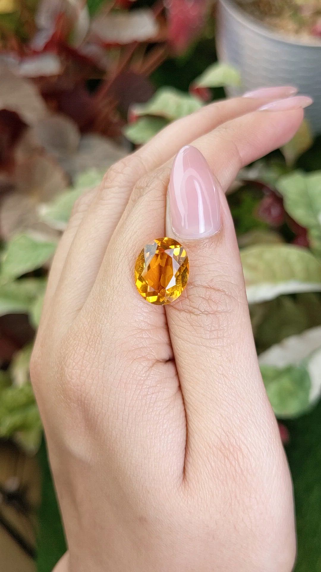 6.23 Ct. Yellowish Orange Citrine from Brazil Size Video