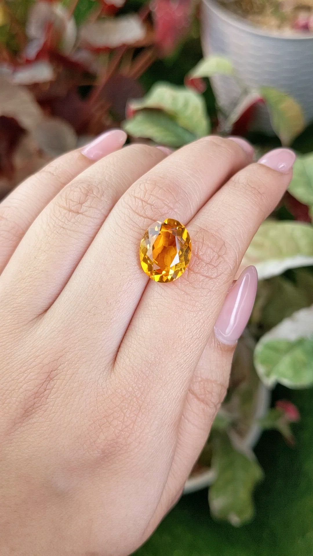 6.23 Ct. Yellowish Orange Citrine from Brazil Size Video