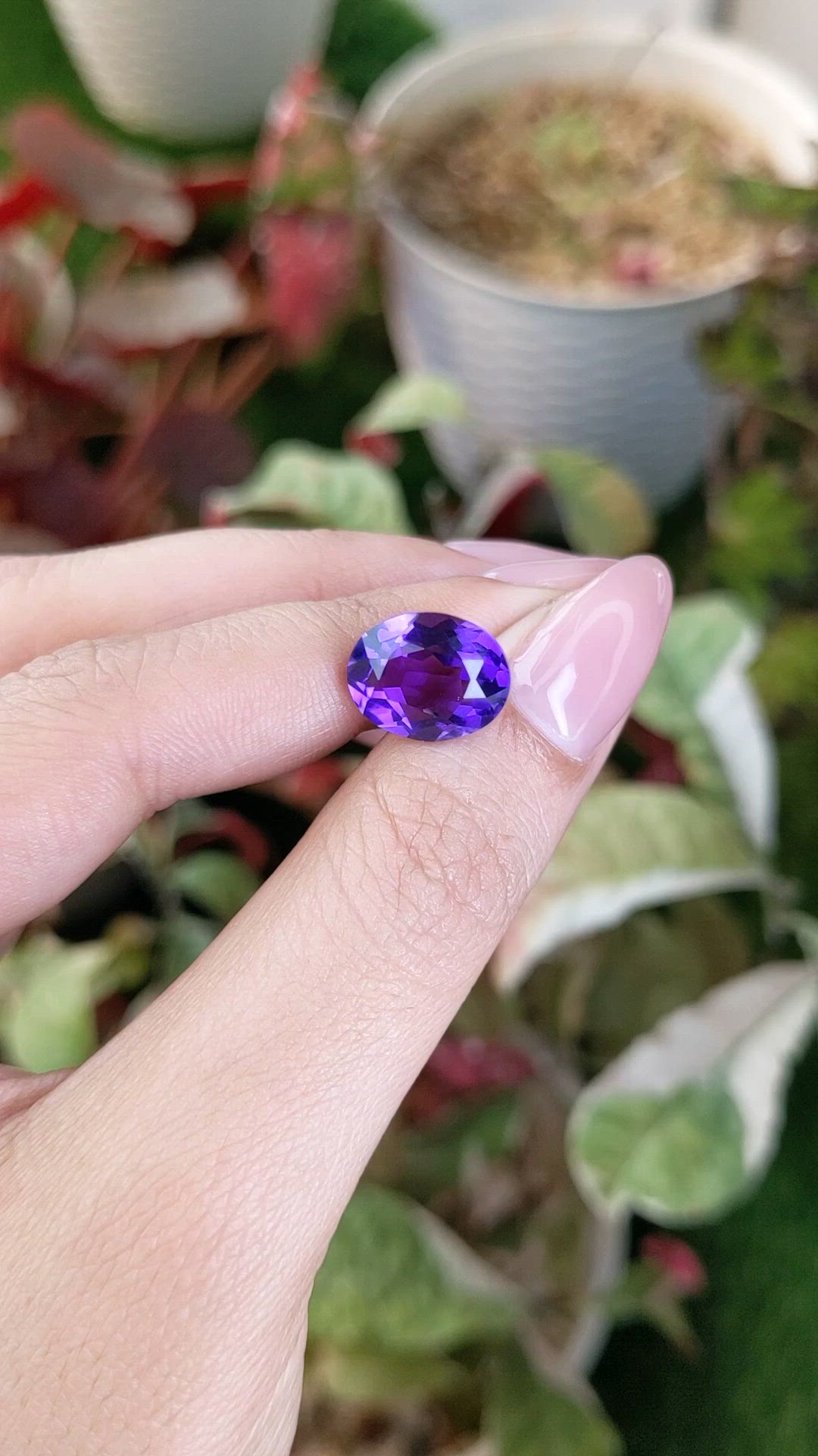 5.26 Ct. Purple Amethyst from Brazil Size Video