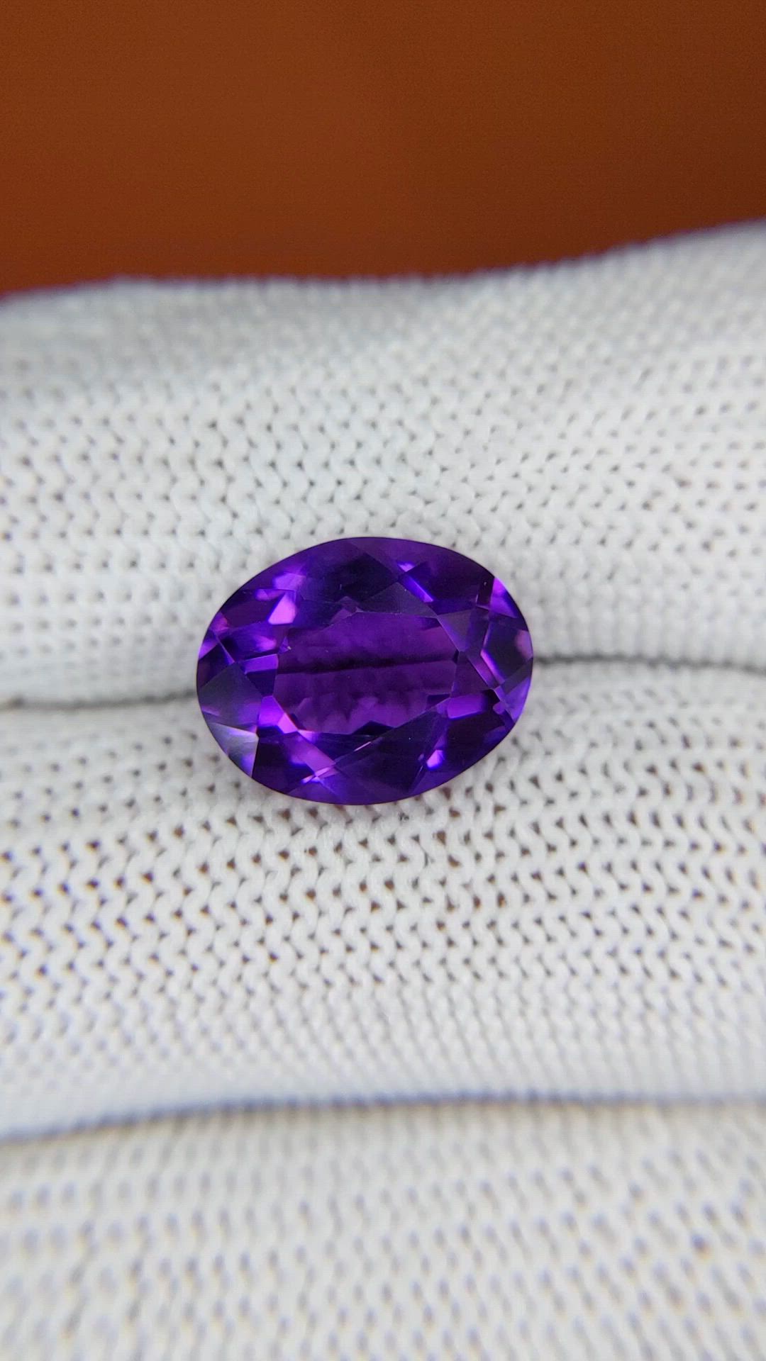5.26 Ct. Purple Amethyst from Brazil Size Video