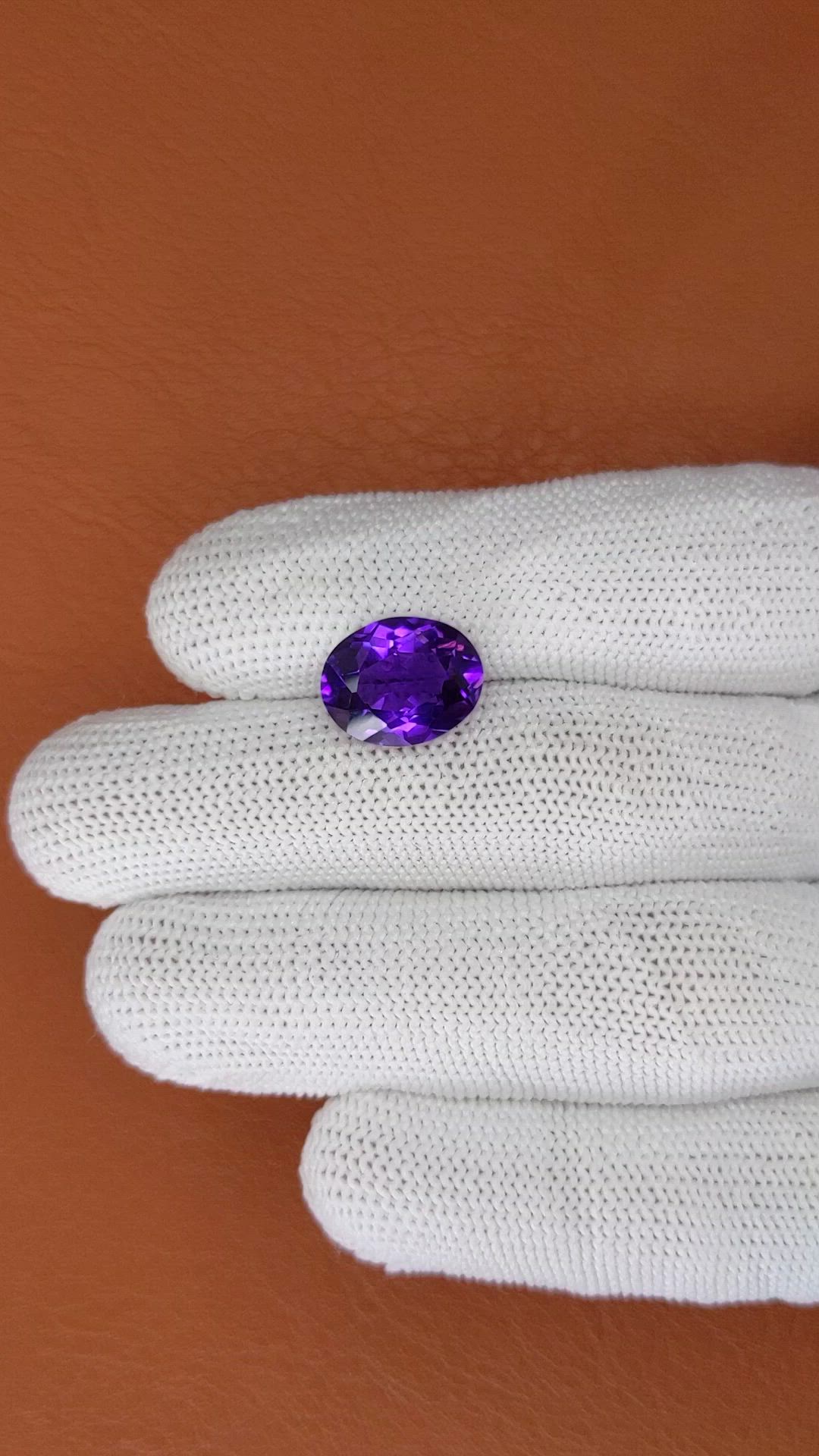 5.26 Ct. Purple Amethyst from Brazil Size Video