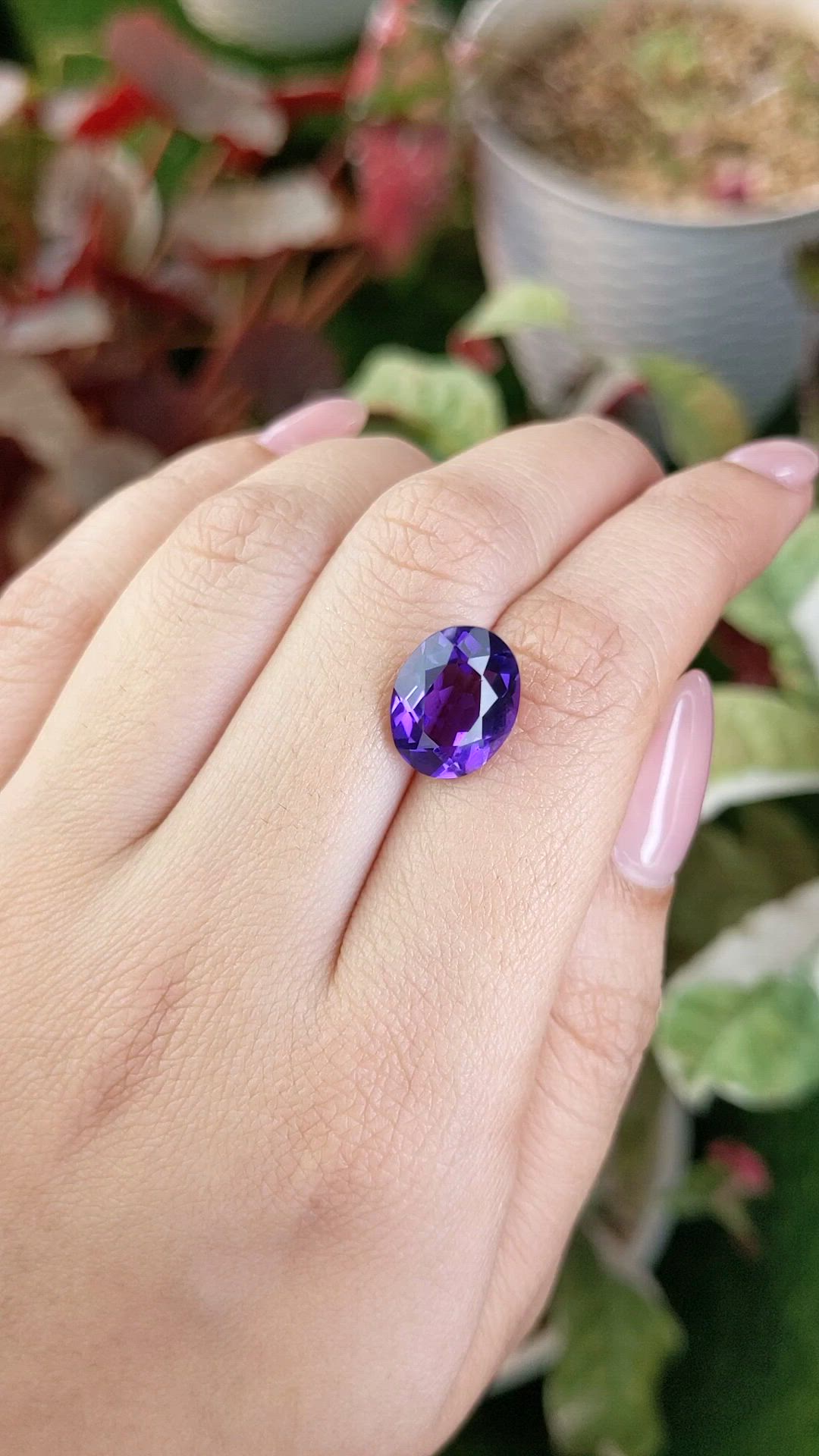 5.26 Ct. Purple Amethyst from Brazil Size Video