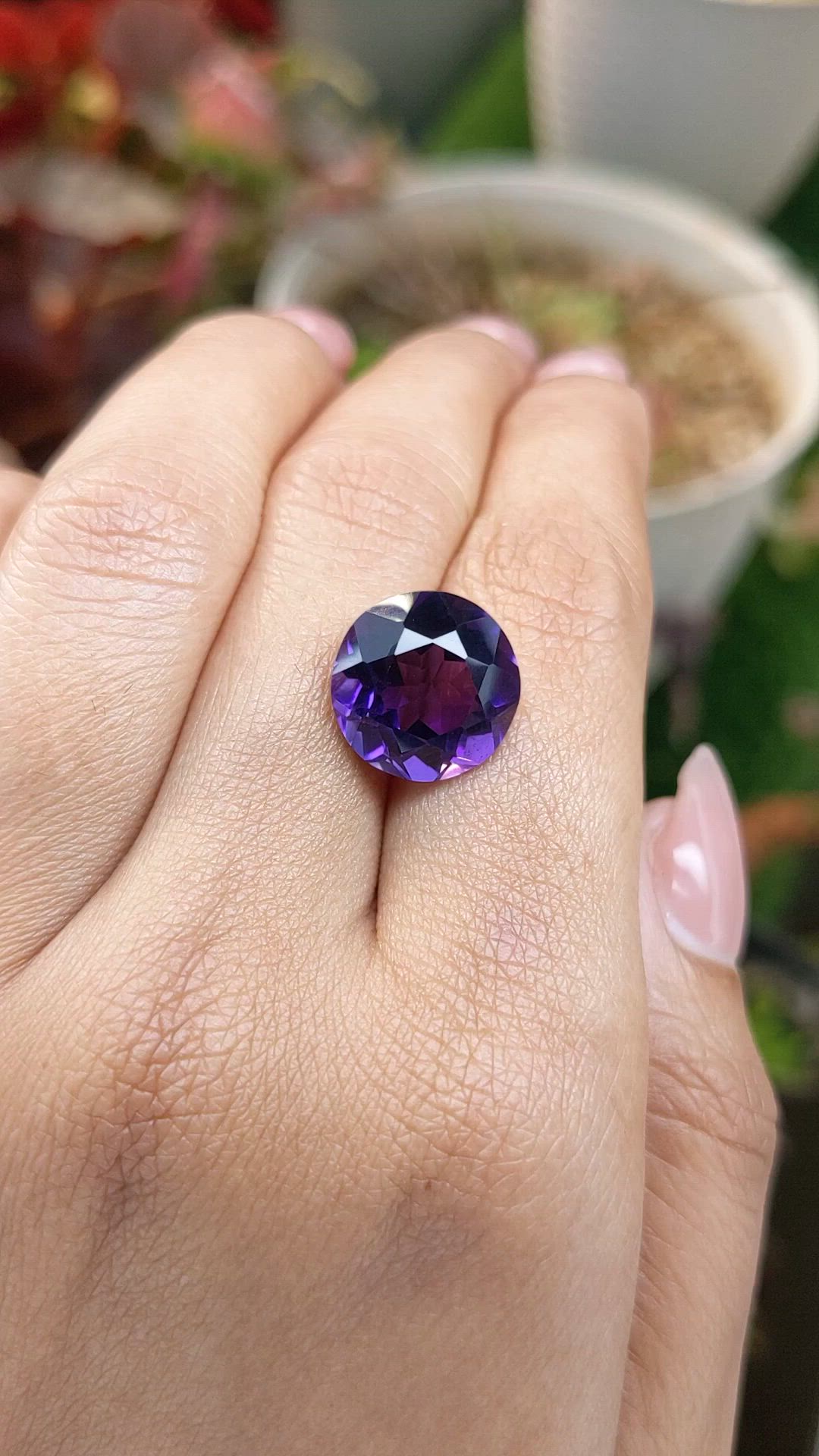 7.86 Ct. Purple Amethyst from Brazil Size Video