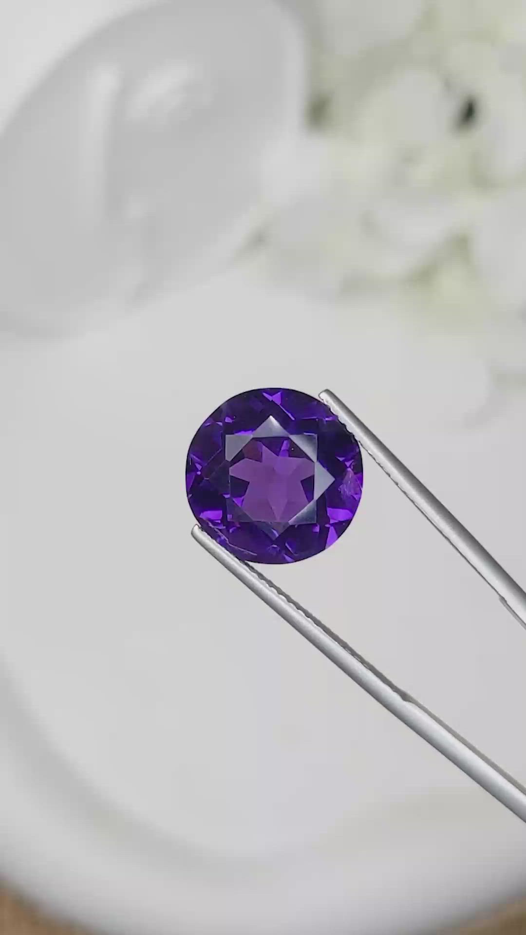 7.86 Ct. Purple Amethyst from Brazil Size Video