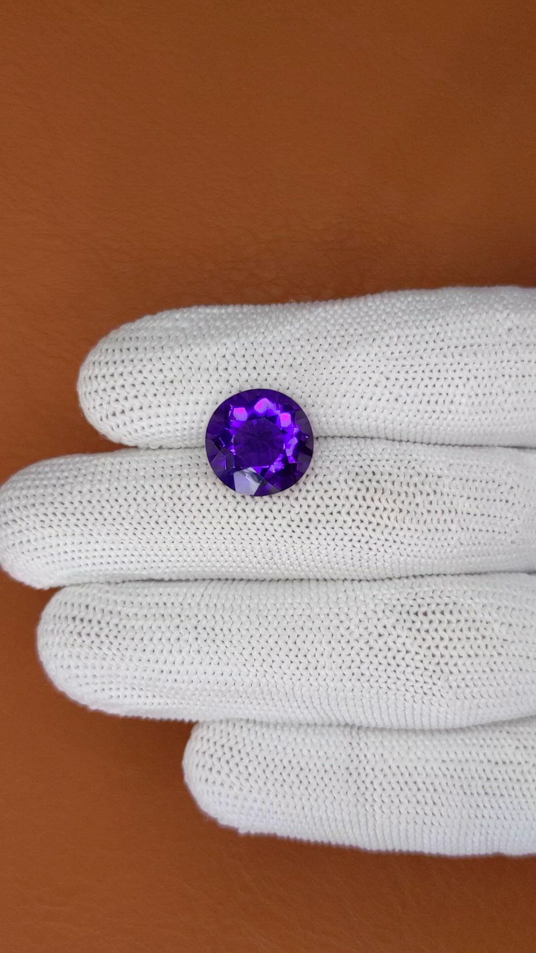 6.58 Ct. Purple Amethyst from Brazil Size Video