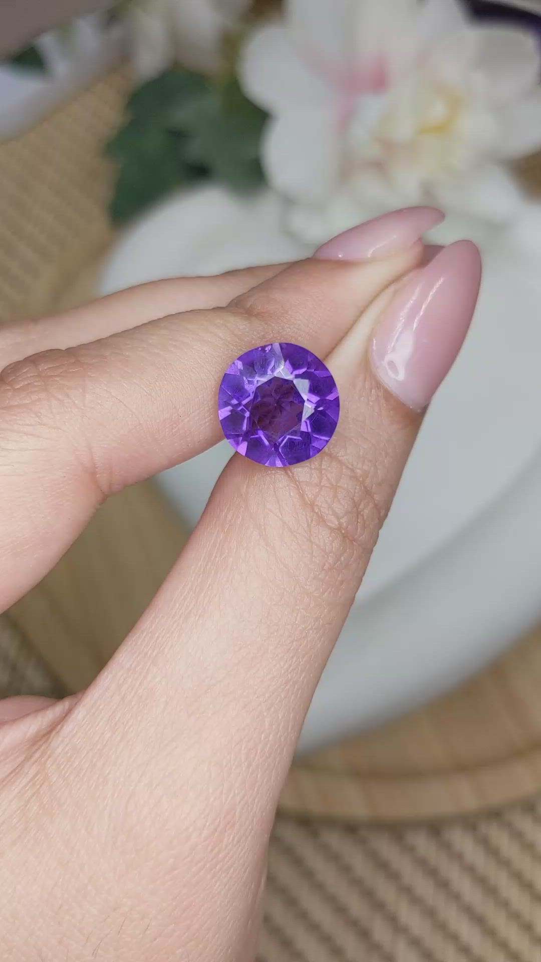 5.18 Ct. Purple Amethyst from Brazil Size Video