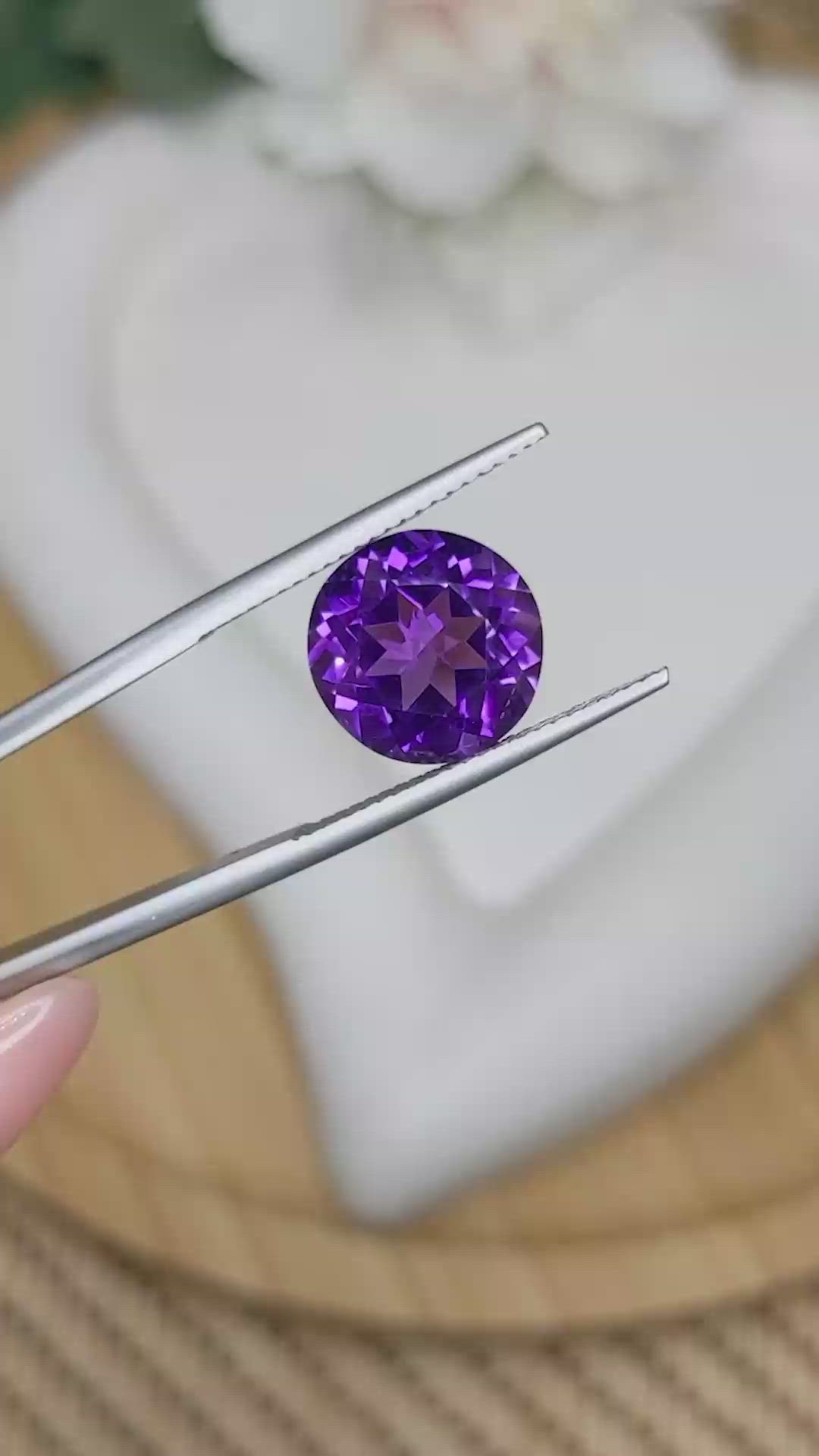 5.40 Ct. Purple Amethyst from Brazil Size Video