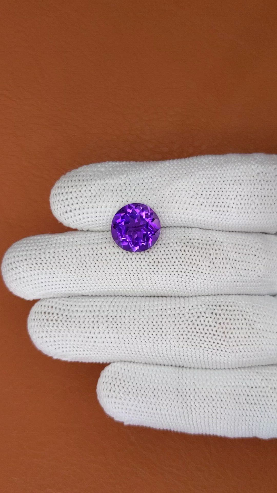 5.40 Ct. Purple Amethyst from Brazil Size Video