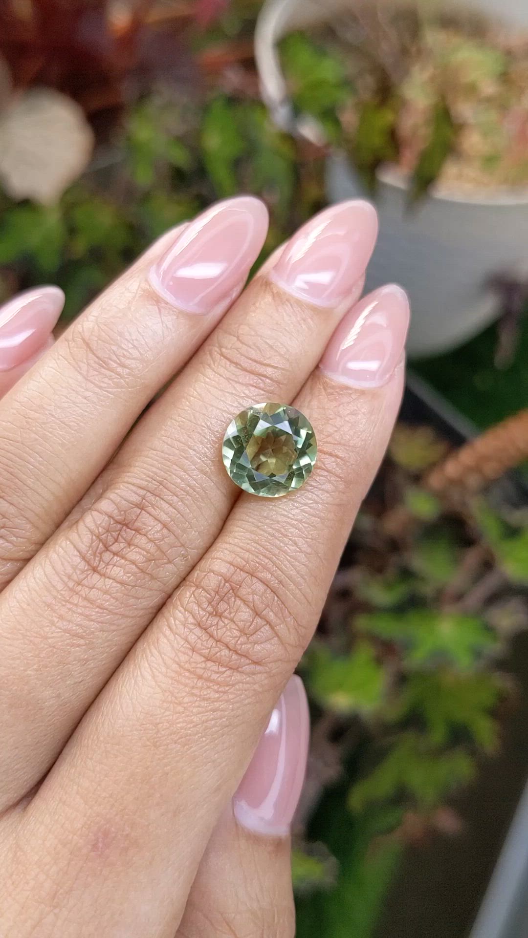 4.89 Ct. Yellowish Green Prasiolite from Brazil Size Video