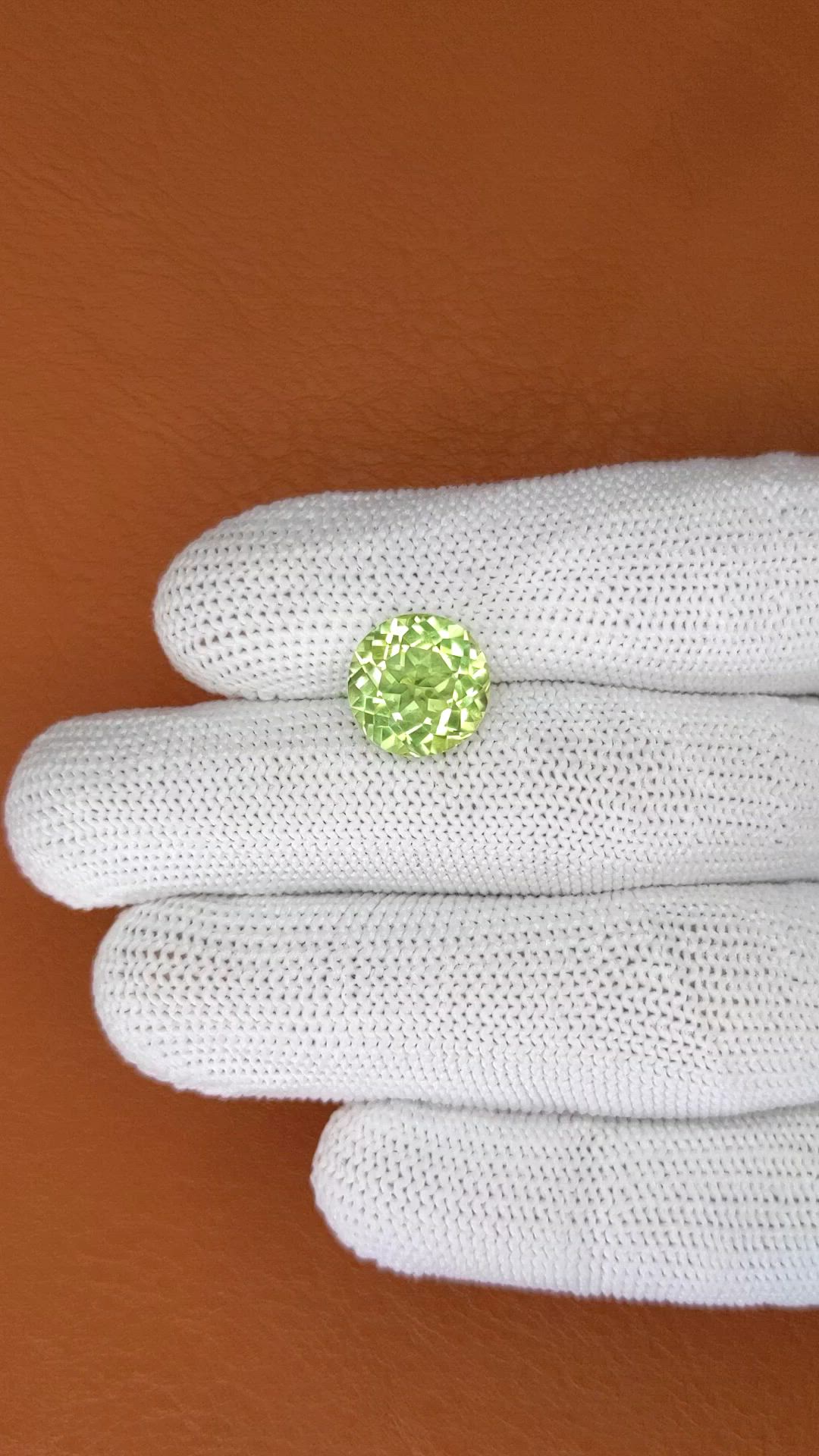 4.89 Ct. Yellowish Green Prasiolite from Brazil Size Video