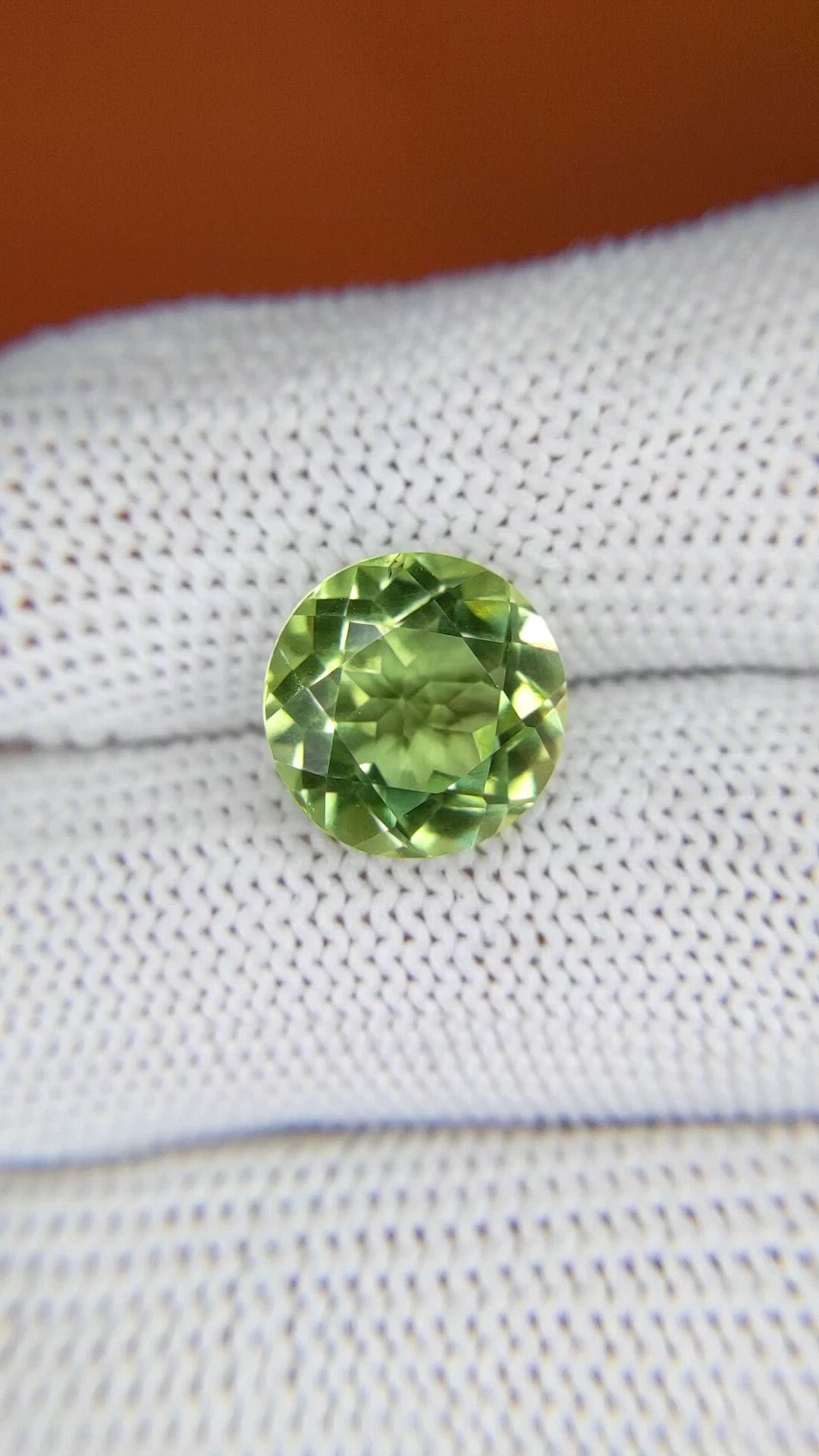 4.89 Ct. Yellowish Green Prasiolite from Brazil Size Video